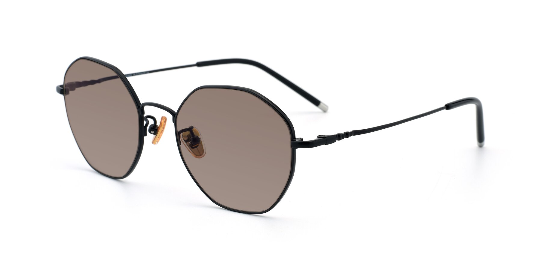 Angle of 90059 in Black with Medium Brown Tinted Lenses