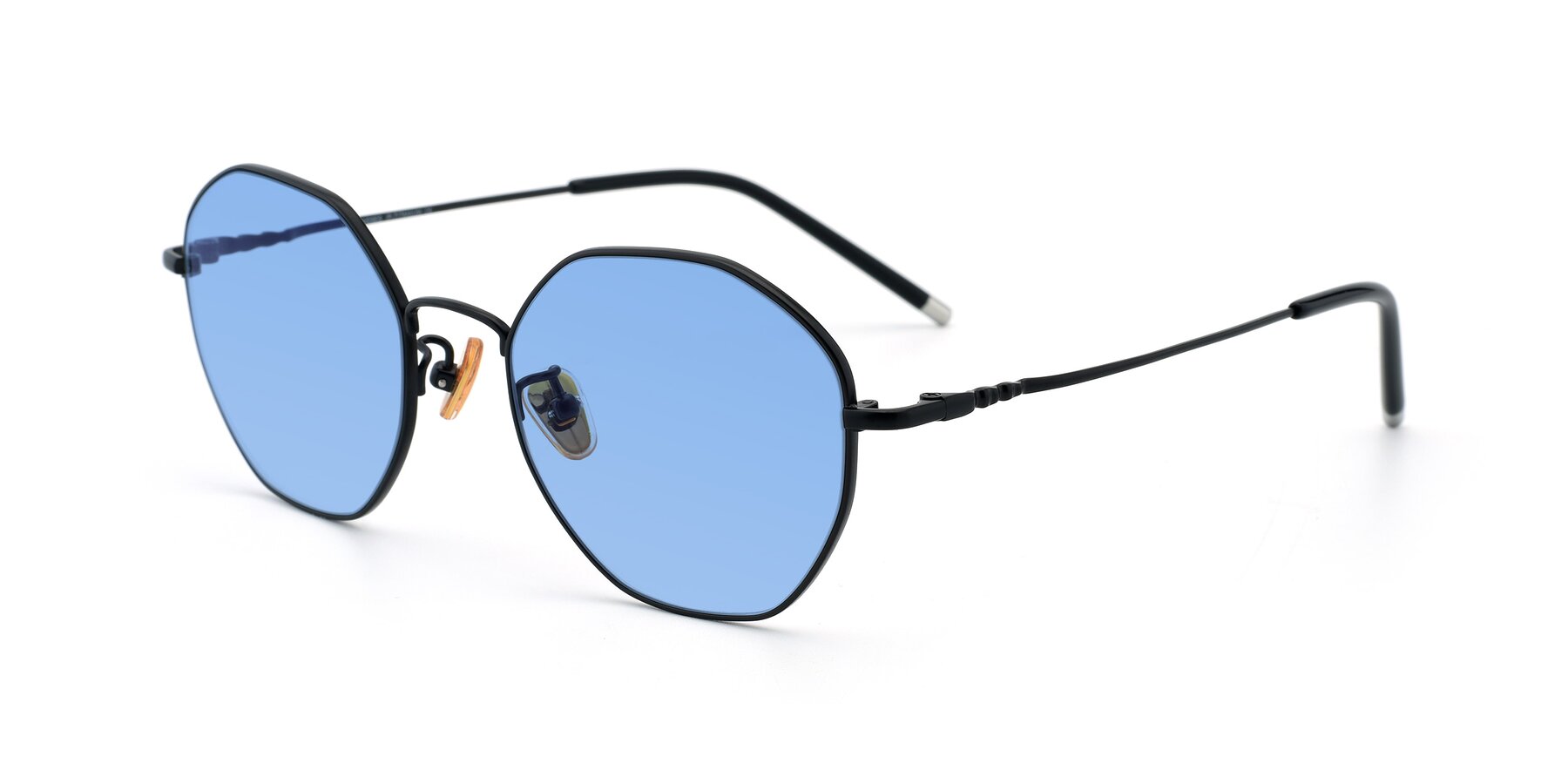 Angle of 90059 in Black with Medium Blue Tinted Lenses
