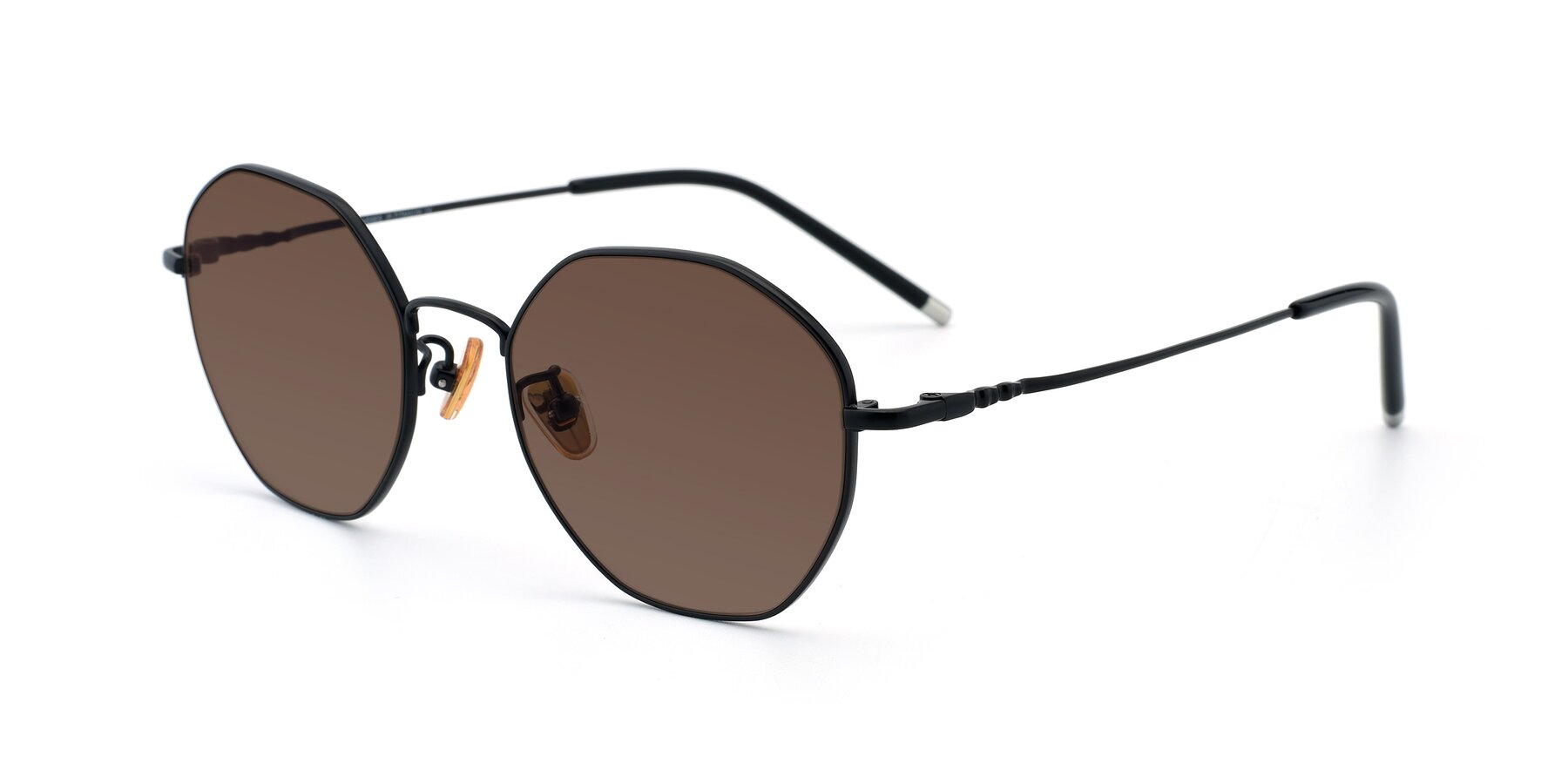 Angle of 90059 in Black with Brown Tinted Lenses