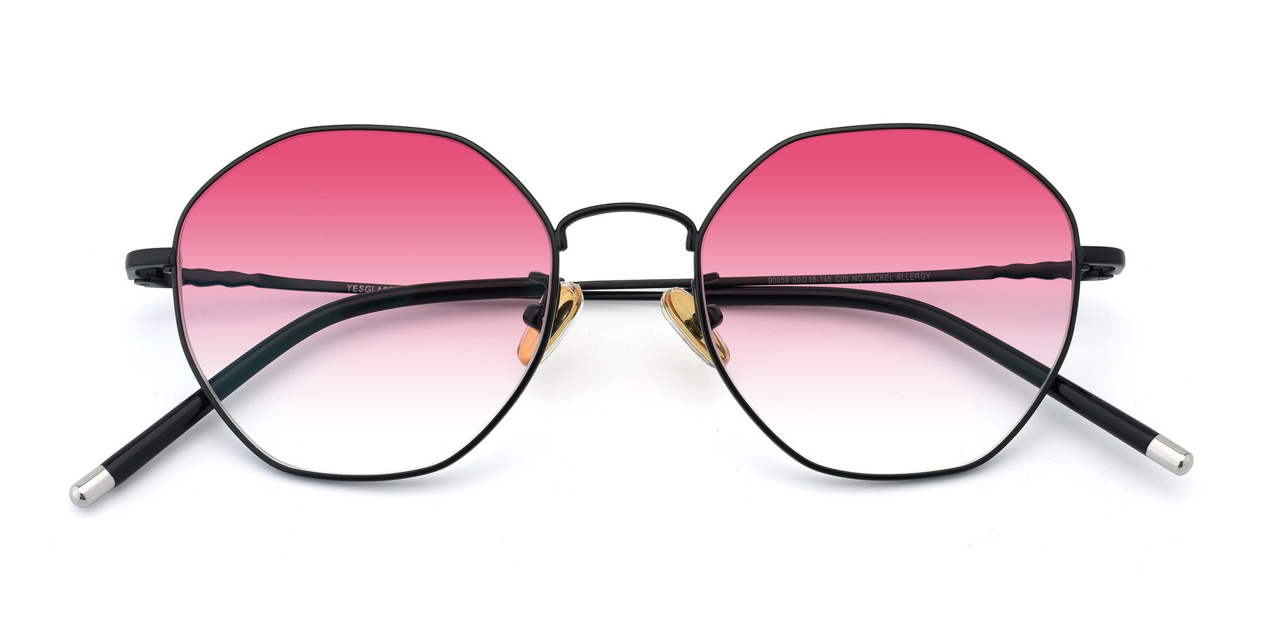 Folded Front of 90059 in Black with Pink Gradient Lenses