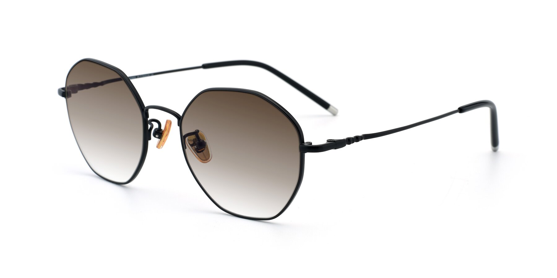 Angle of 90059 in Black with Brown Gradient Lenses