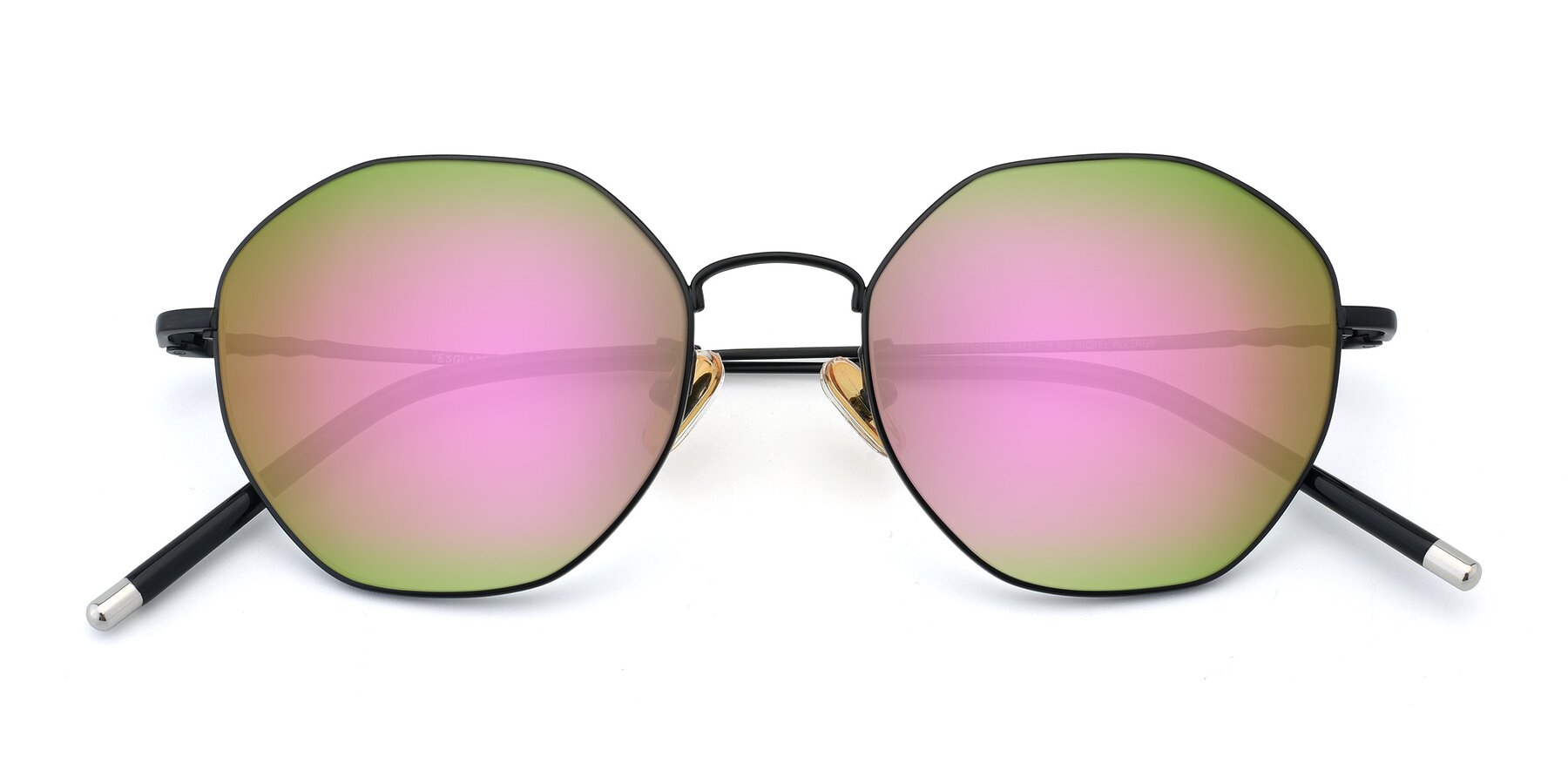 Folded Front of 90059 in Black with Pink Mirrored Lenses