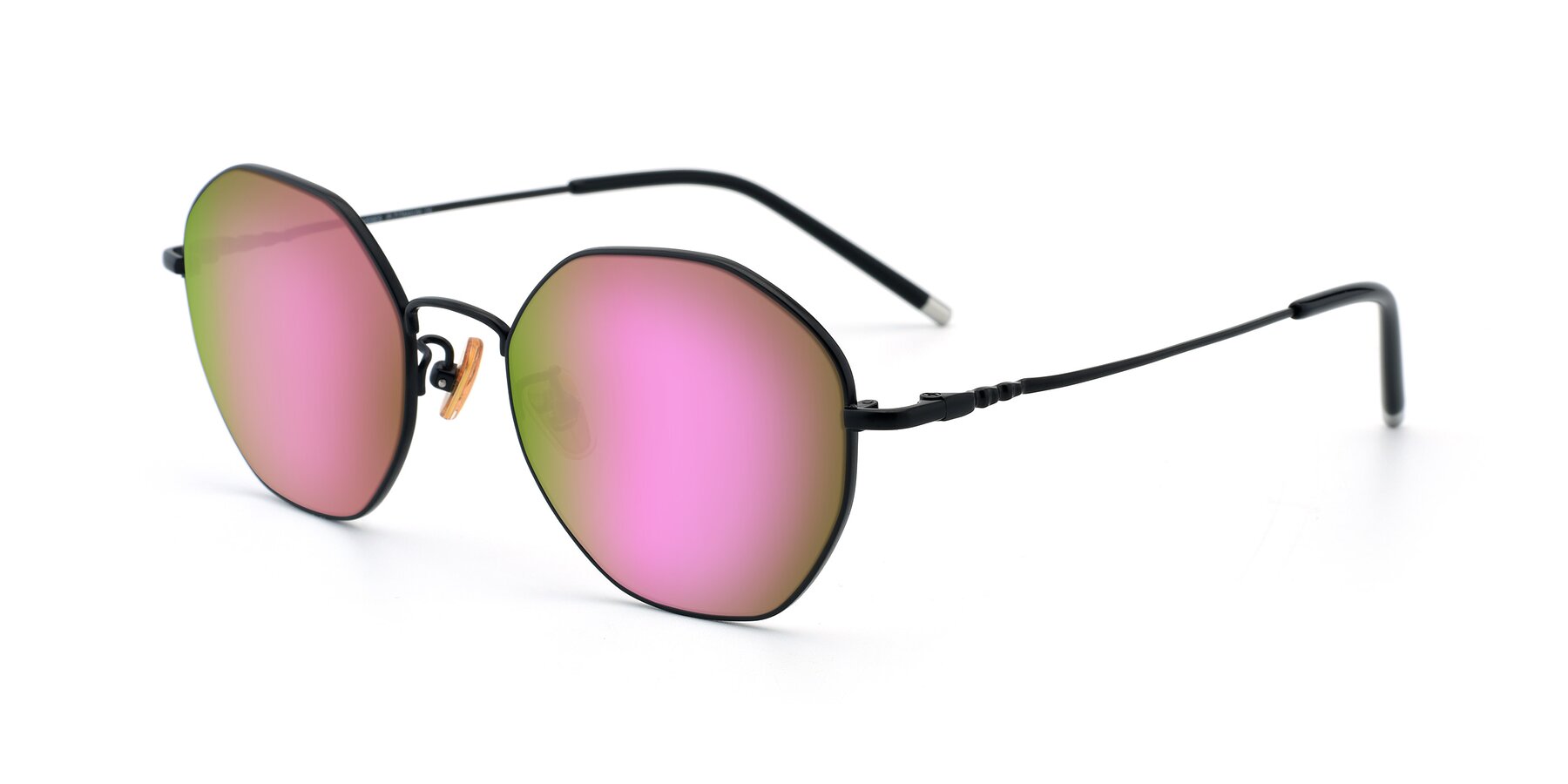 Angle of 90059 in Black with Pink Mirrored Lenses