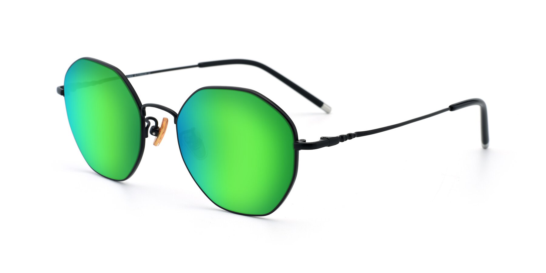 Angle of 90059 in Black with Green Mirrored Lenses