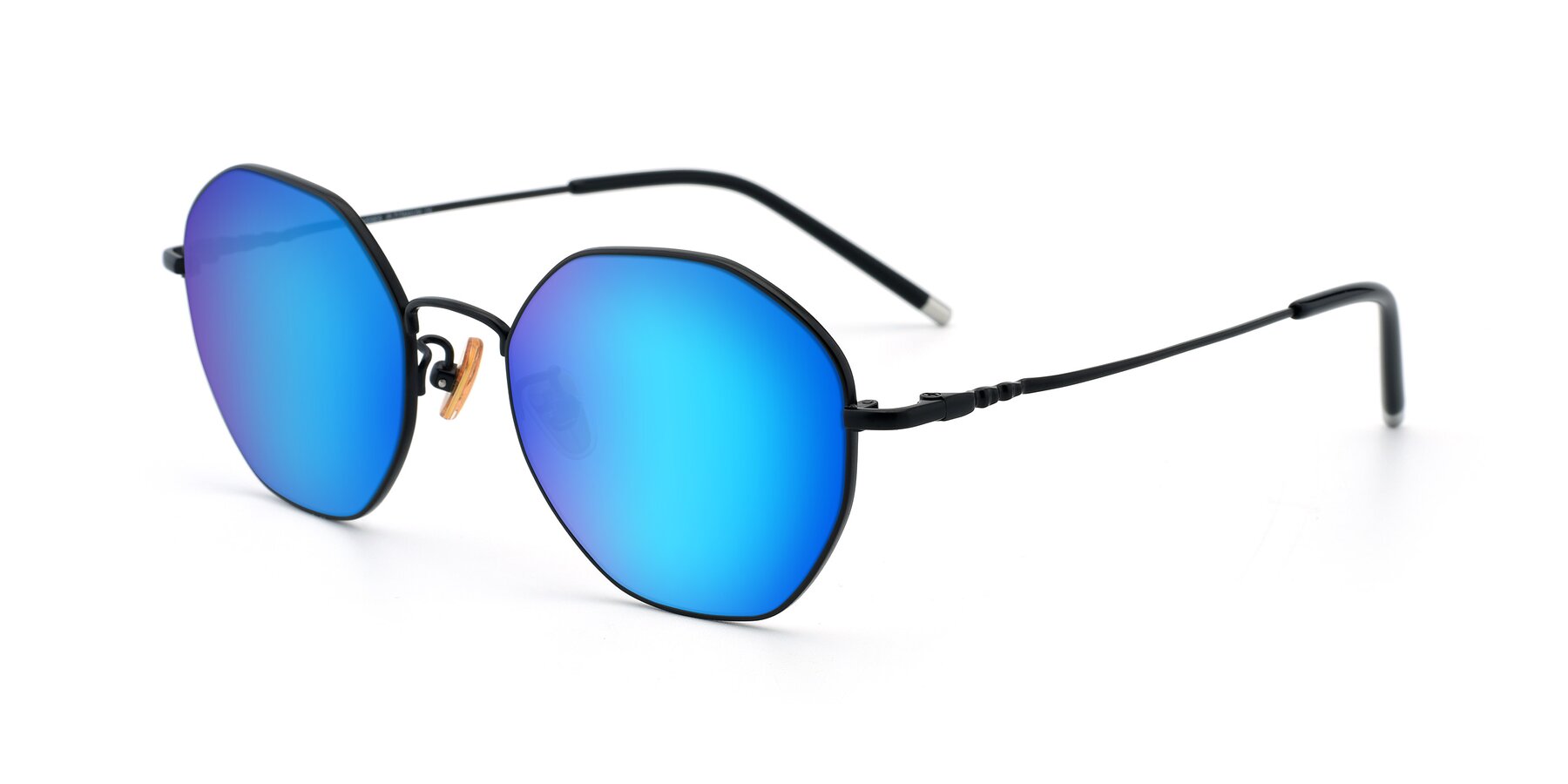 Angle of 90059 in Black with Blue Mirrored Lenses