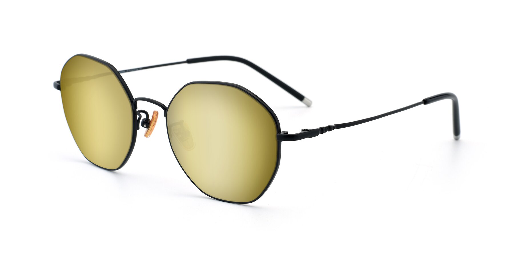 Angle of 90059 in Black with Gold Mirrored Lenses