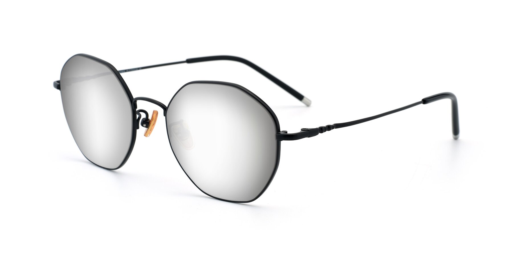 Angle of 90059 in Black with Silver Mirrored Lenses