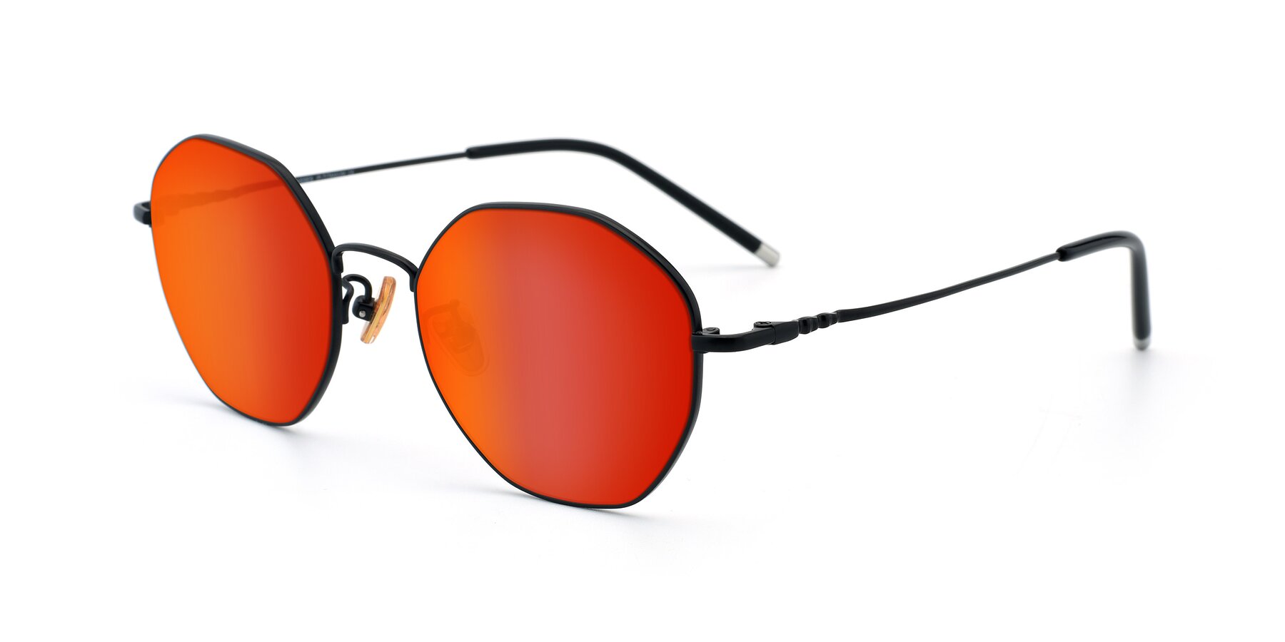 Angle of 90059 in Black with Red Gold Mirrored Lenses