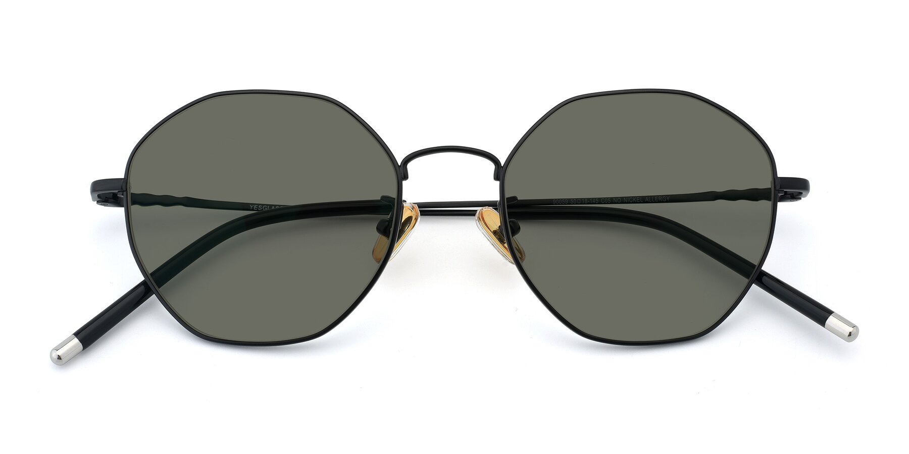Folded Front of 90059 in Black with Gray Polarized Lenses