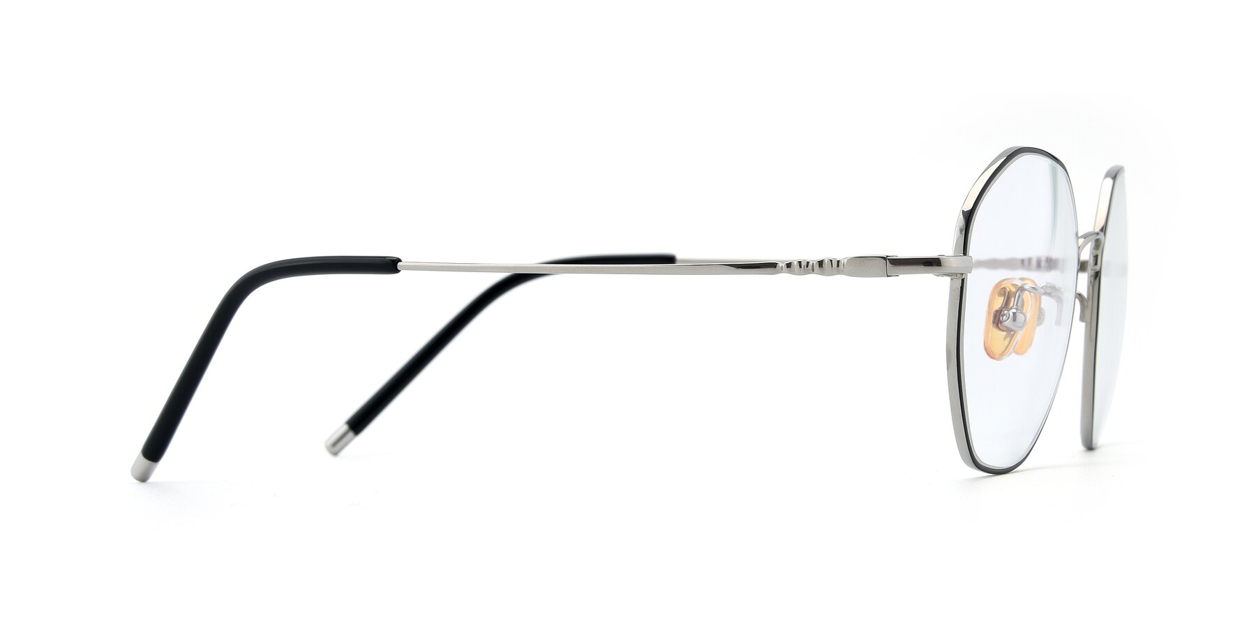 Side of 90059 in Black-Silver with Clear Reading Eyeglass Lenses
