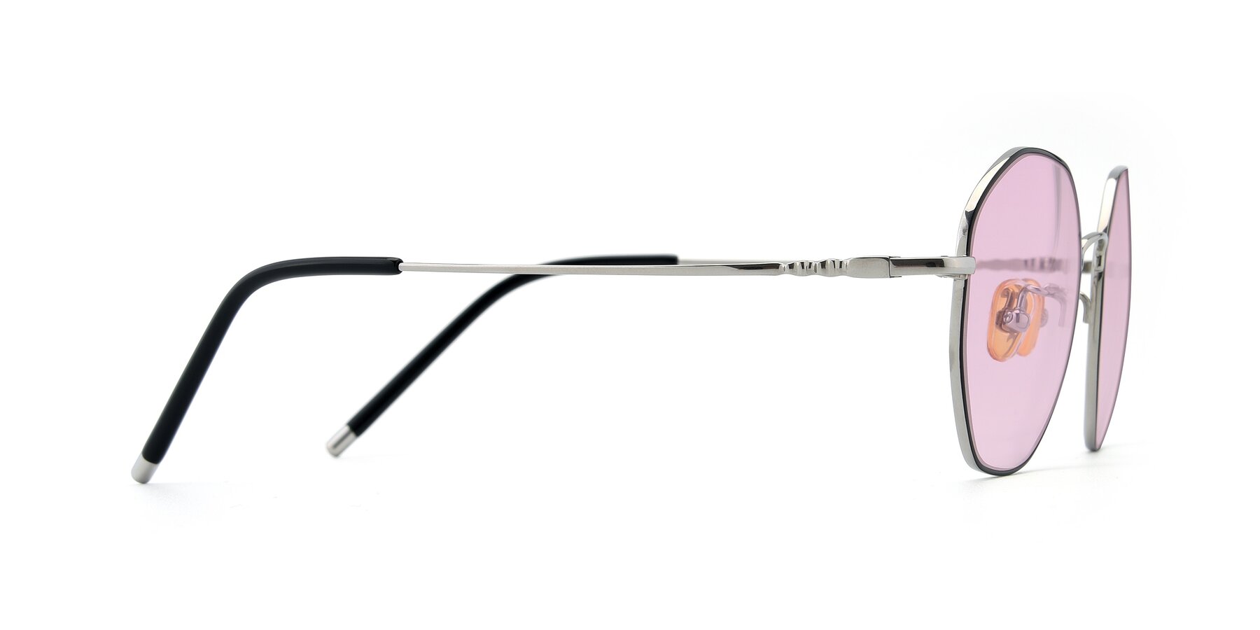 Side of 90059 in Black-Silver with Light Pink Tinted Lenses
