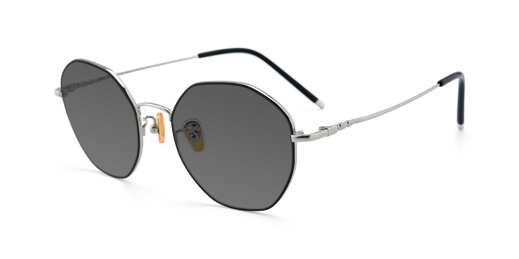 Angle of 90059 in Black-Silver with Medium Gray Tinted Lenses