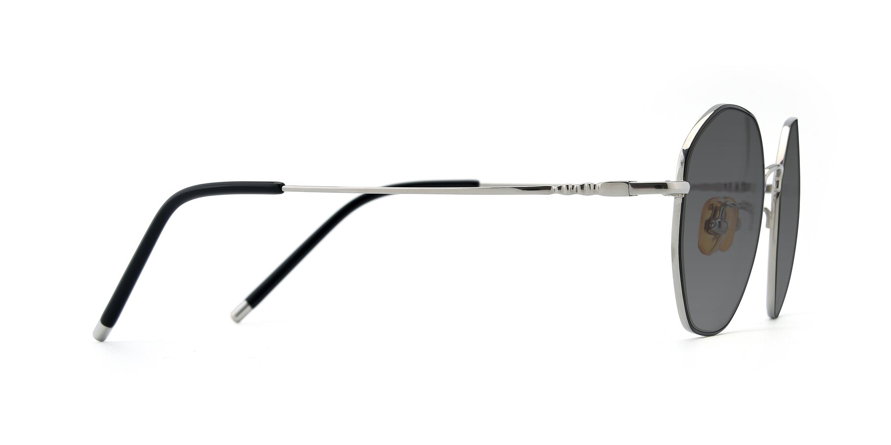 Side of 90059 in Black-Silver with Medium Gray Tinted Lenses