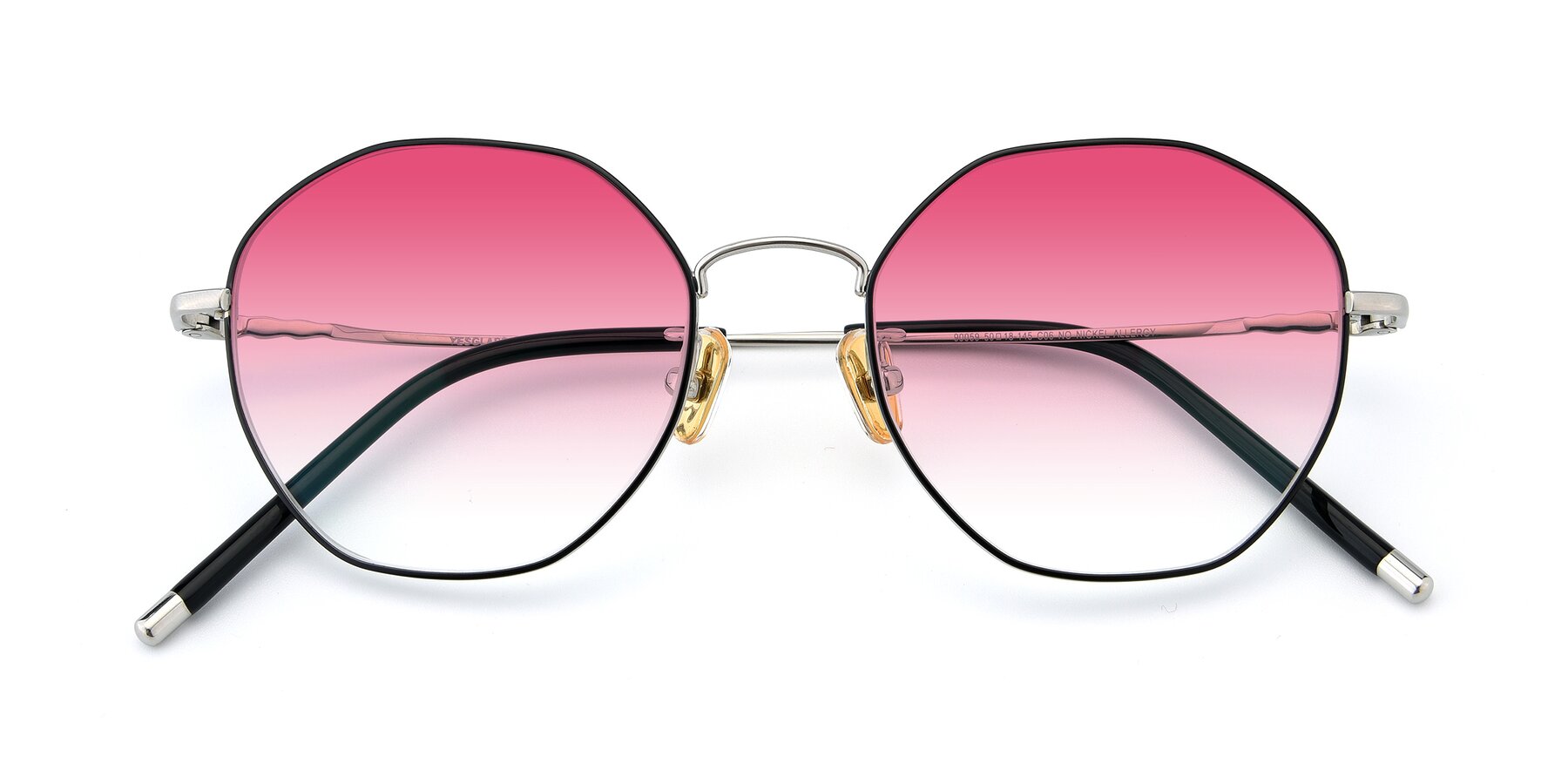 Folded Front of 90059 in Black-Silver with Pink Gradient Lenses