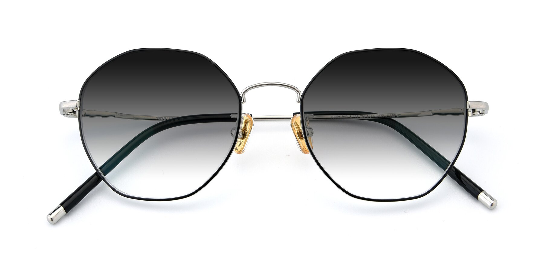 Folded Front of 90059 in Black-Silver with Gray Gradient Lenses