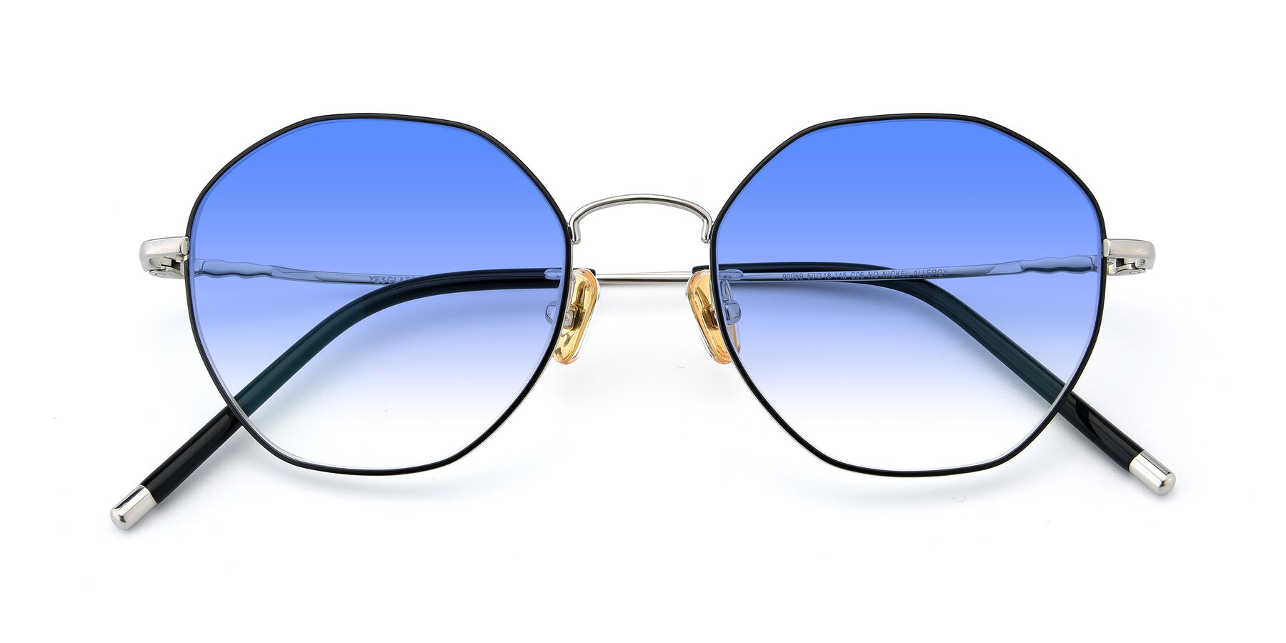 Folded Front of 90059 in Black-Silver with Blue Gradient Lenses