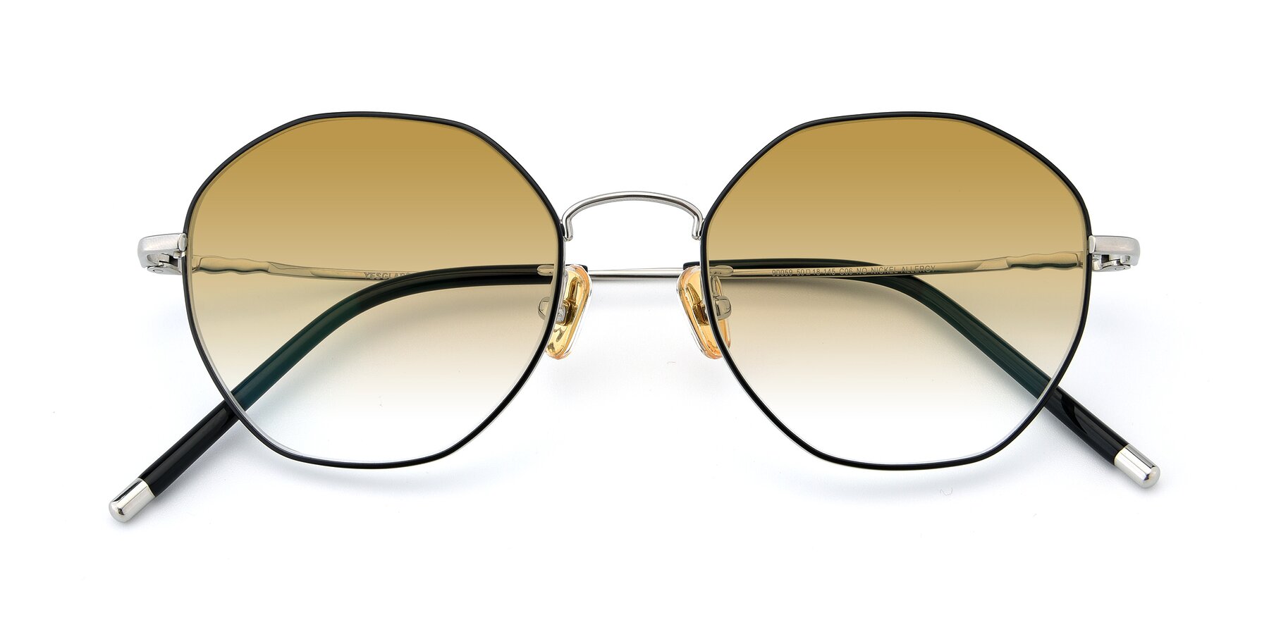 Folded Front of 90059 in Black-Silver with Champagne Gradient Lenses