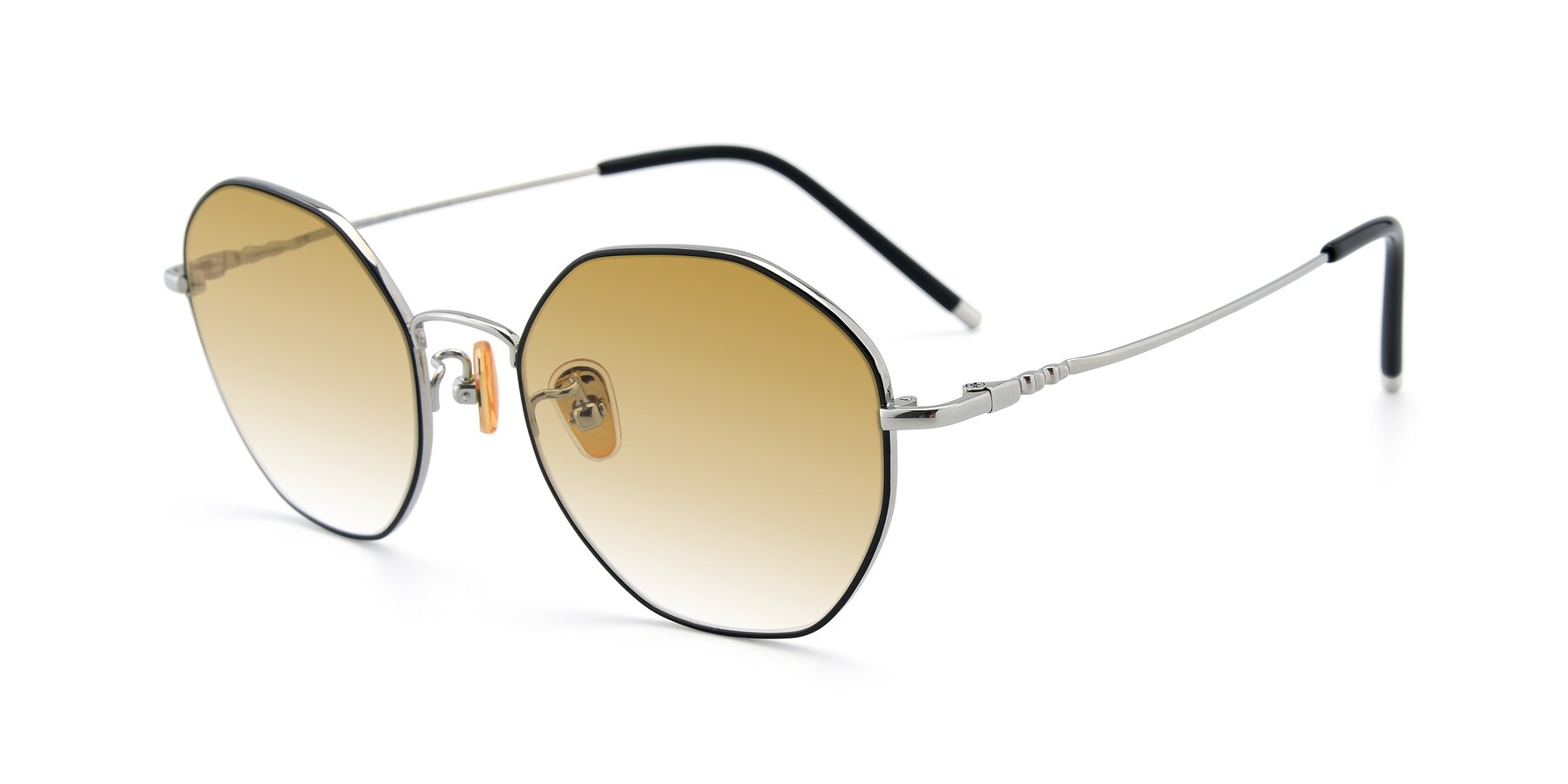 Angle of 90059 in Black-Silver with Champagne Gradient Lenses