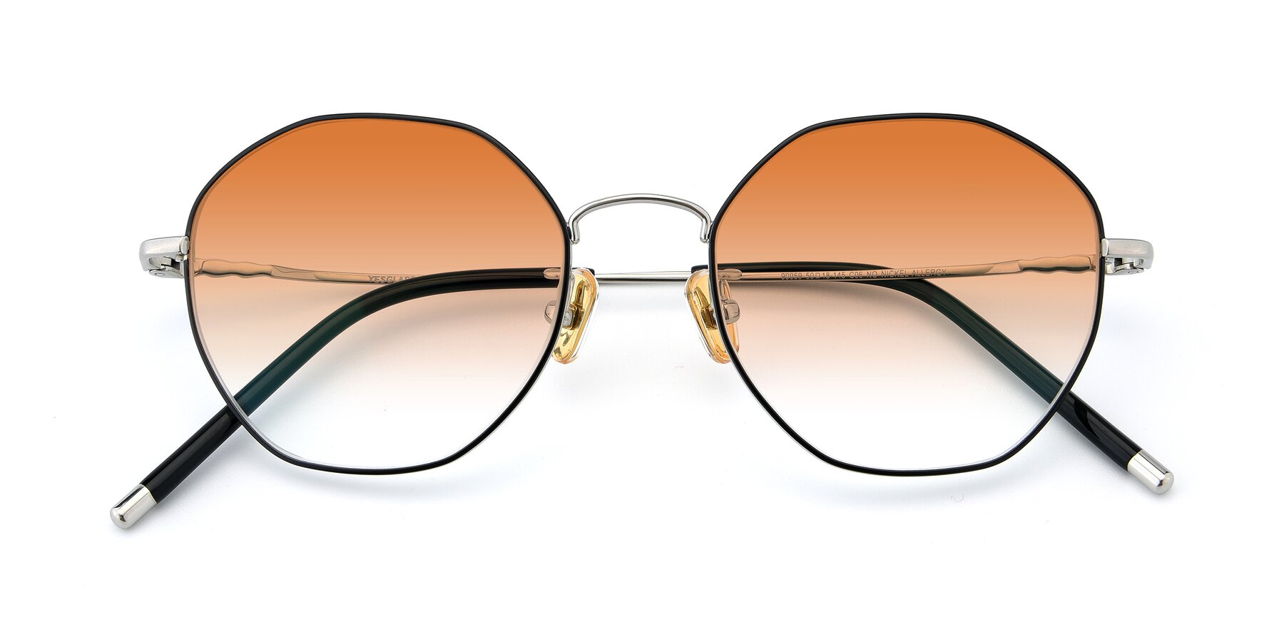 Folded Front of 90059 in Black-Silver with Orange Gradient Lenses
