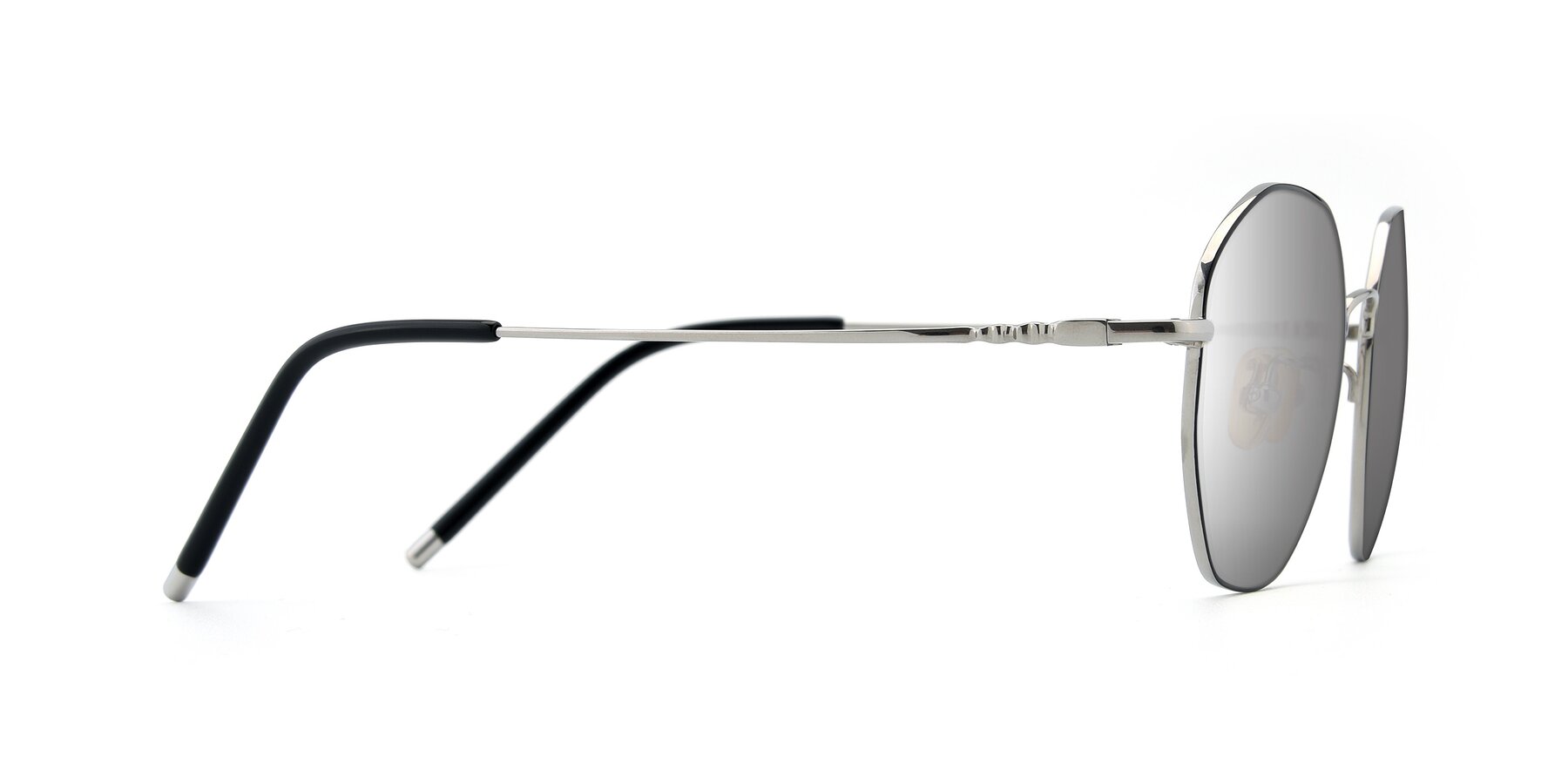 Side of 90059 in Black-Silver with Silver Mirrored Lenses