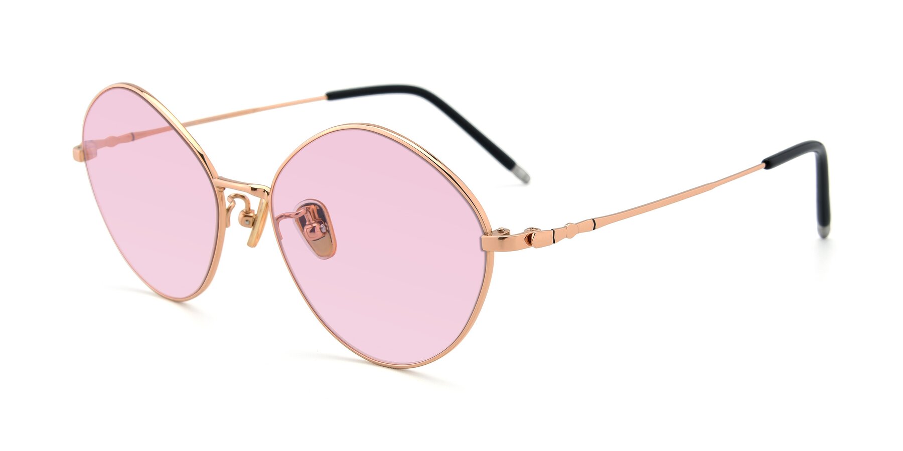 Angle of 90029 in Gold with Light Pink Tinted Lenses