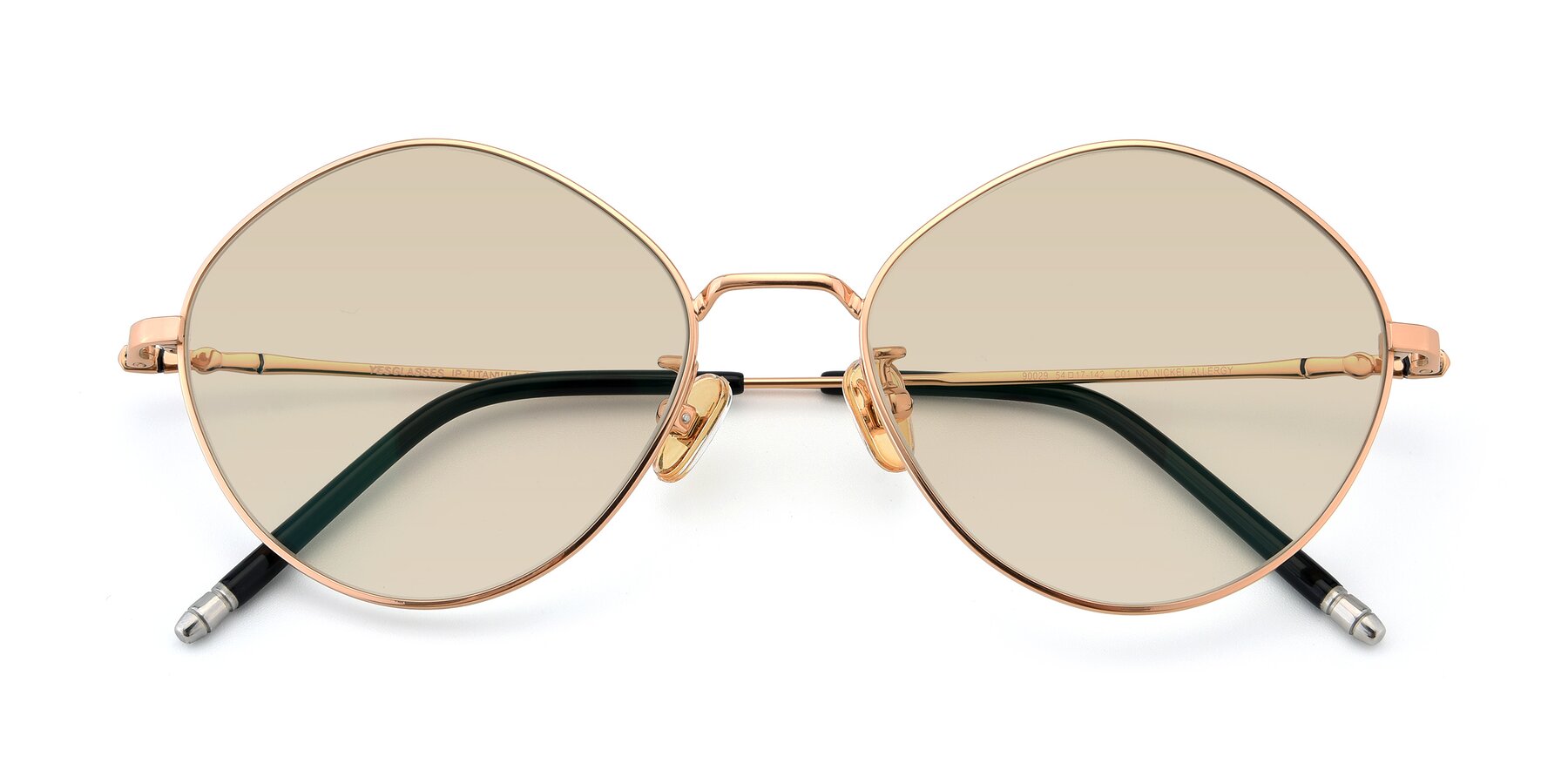 Folded Front of 90029 in Gold with Light Brown Tinted Lenses