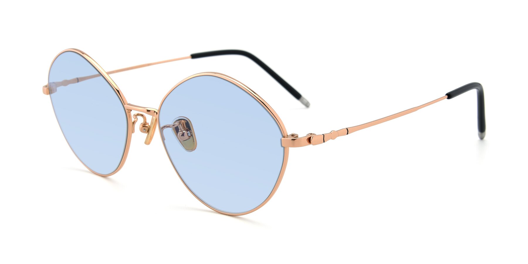 Angle of 90029 in Gold with Light Blue Tinted Lenses