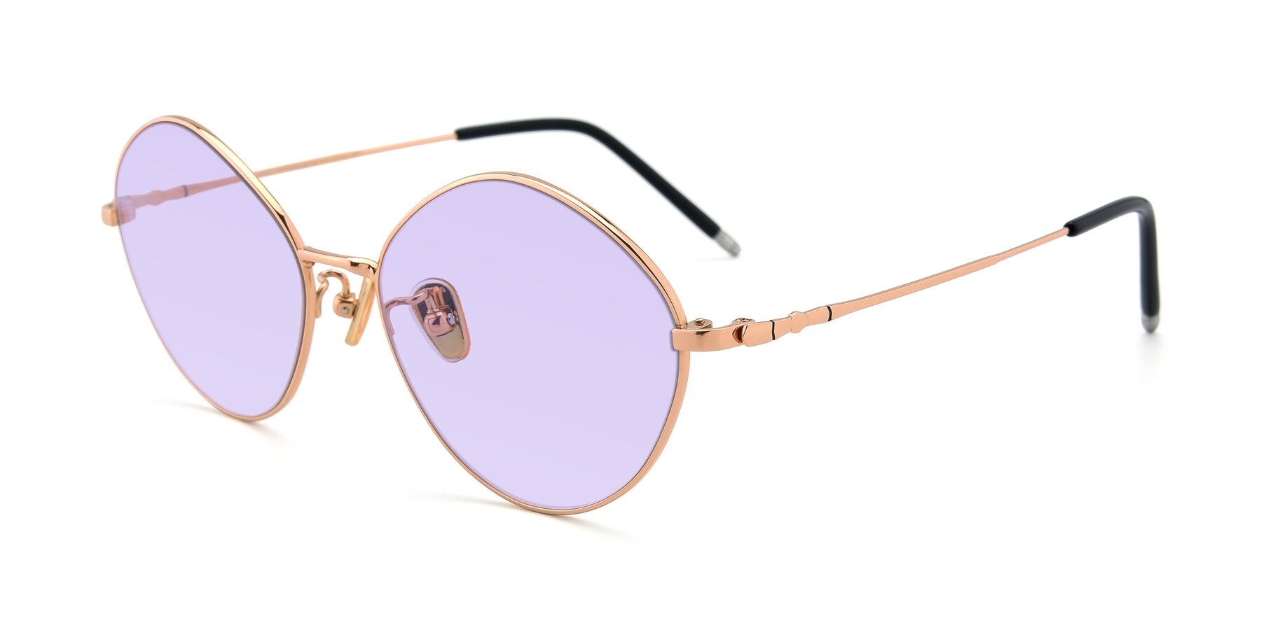 Angle of 90029 in Gold with Light Purple Tinted Lenses