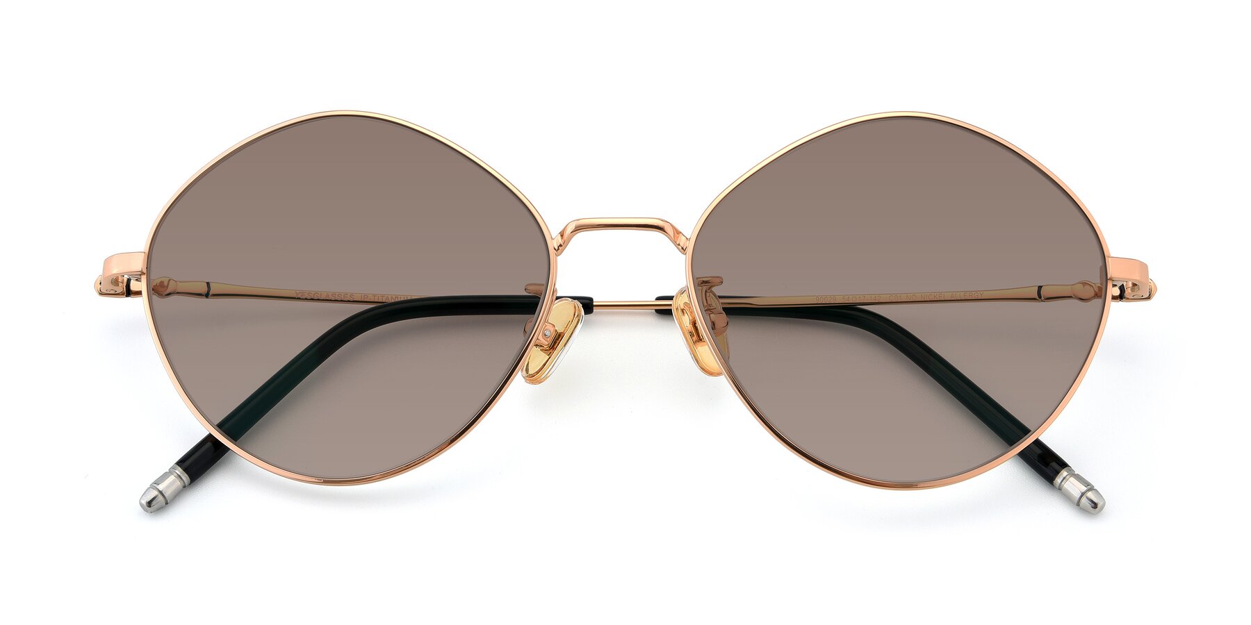 Folded Front of 90029 in Gold with Medium Brown Tinted Lenses