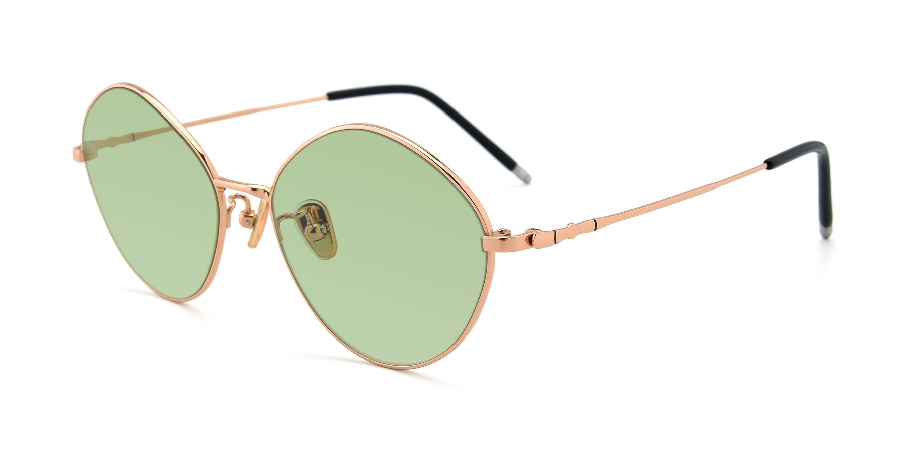 Angle of 90029 in Gold with Medium Green Tinted Lenses