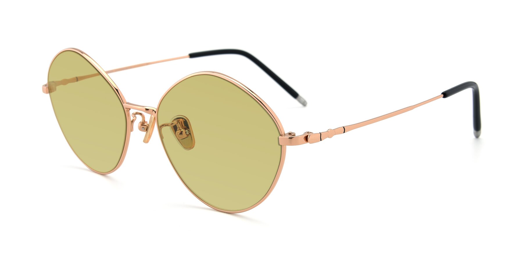 Angle of 90029 in Gold with Medium Champagne Tinted Lenses