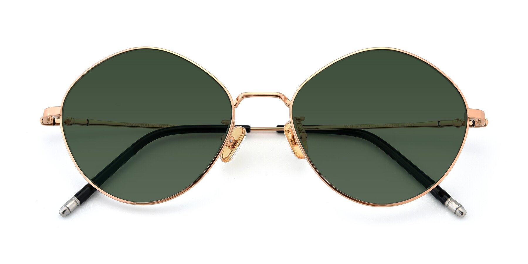Folded Front of 90029 in Gold with Green Tinted Lenses