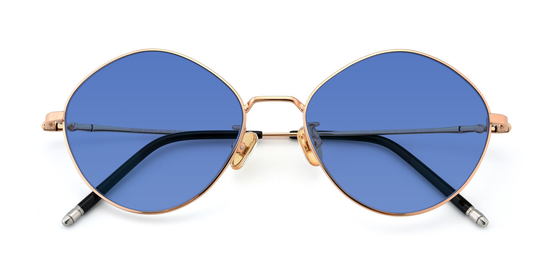 Folded Front of 90029 in Gold with Blue Tinted Lenses
