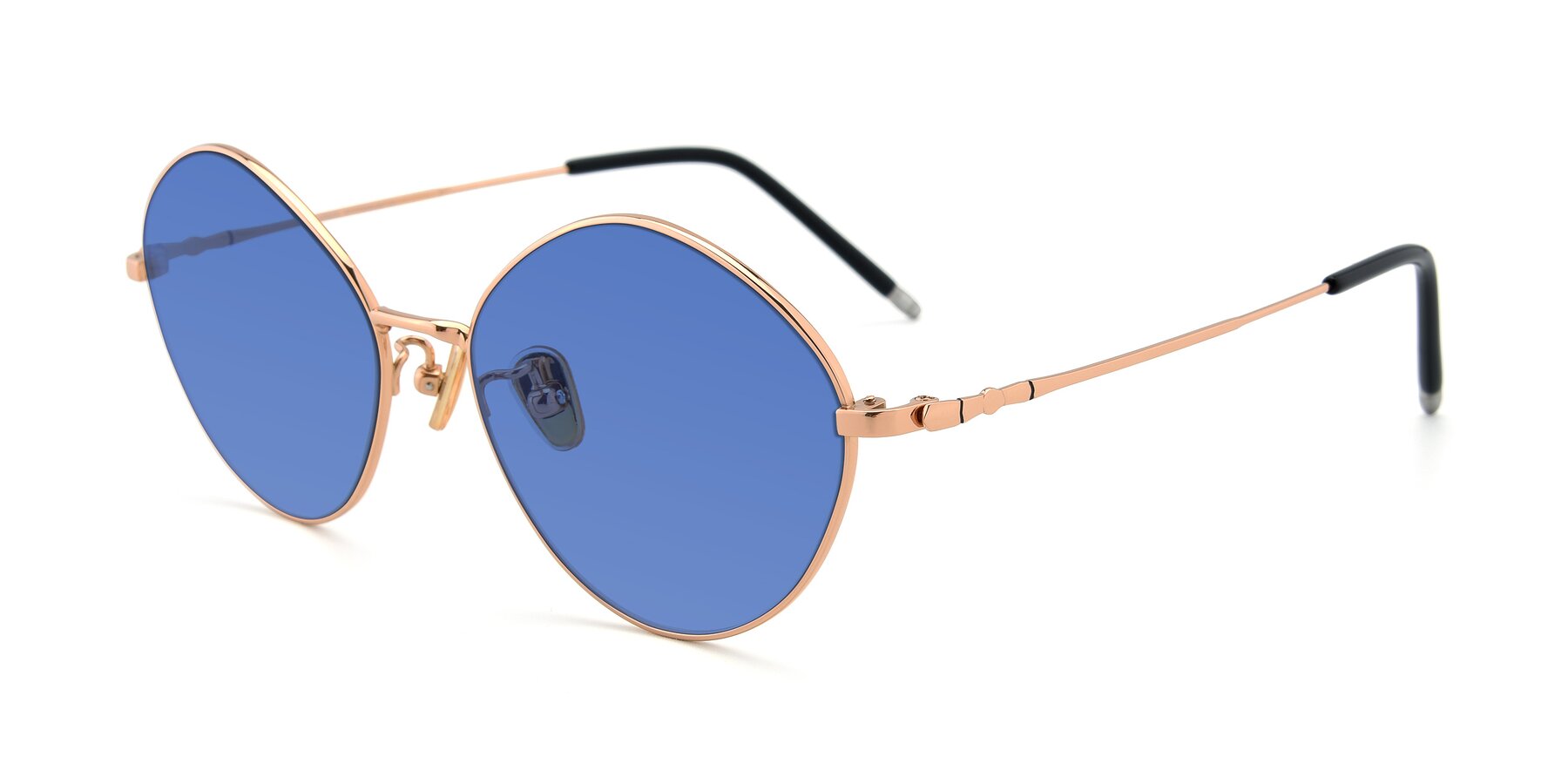 Angle of 90029 in Gold with Blue Tinted Lenses