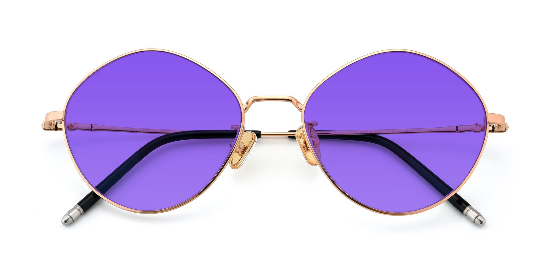 Folded Front of 90029 in Gold with Purple Tinted Lenses