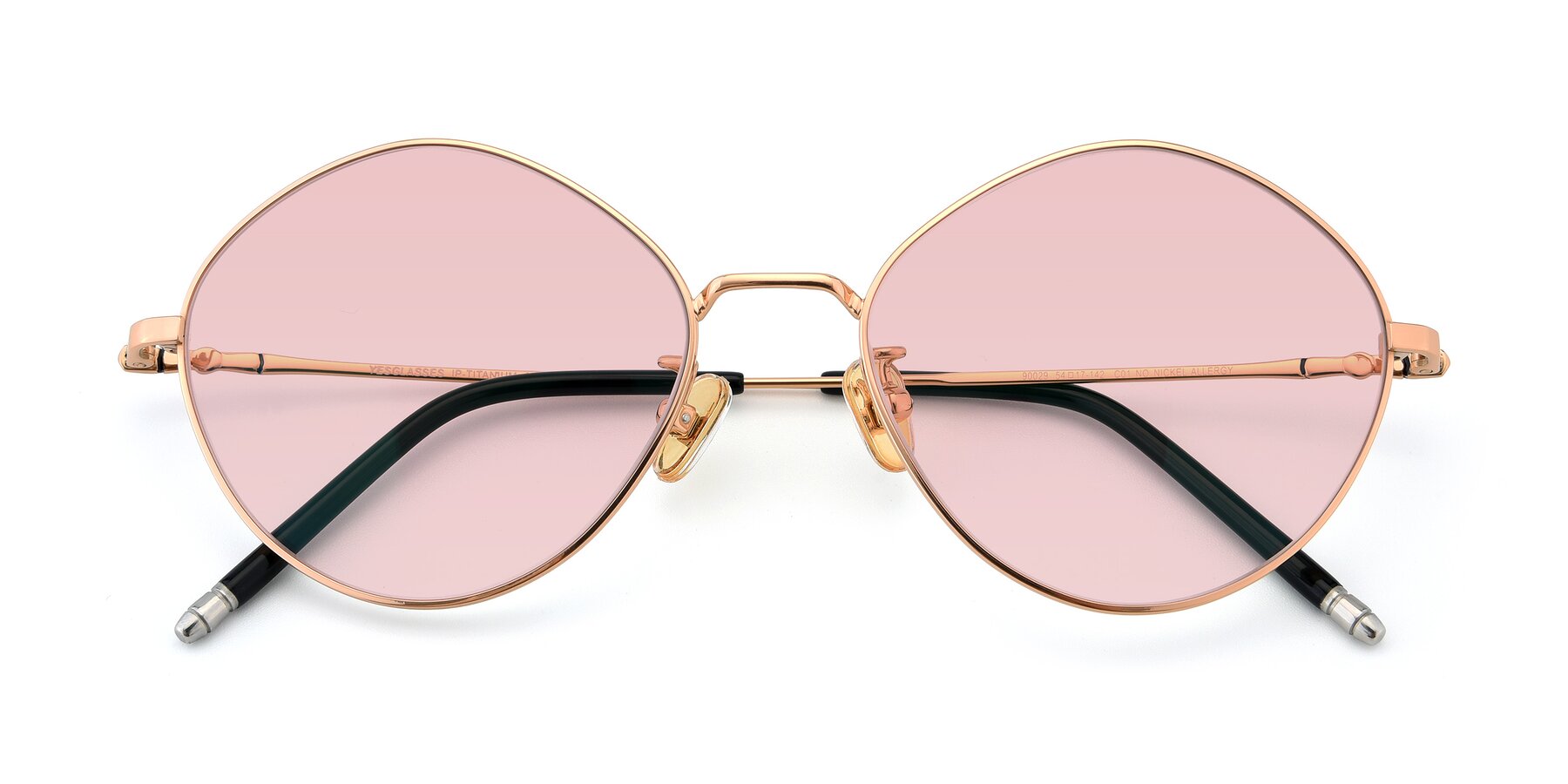 Folded Front of 90029 in Gold with Light Garnet Tinted Lenses