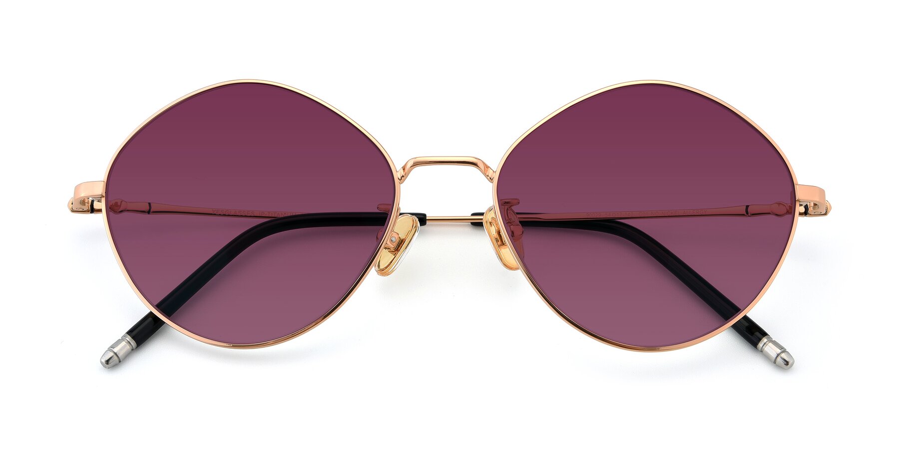 Folded Front of 90029 in Gold with Wine Tinted Lenses