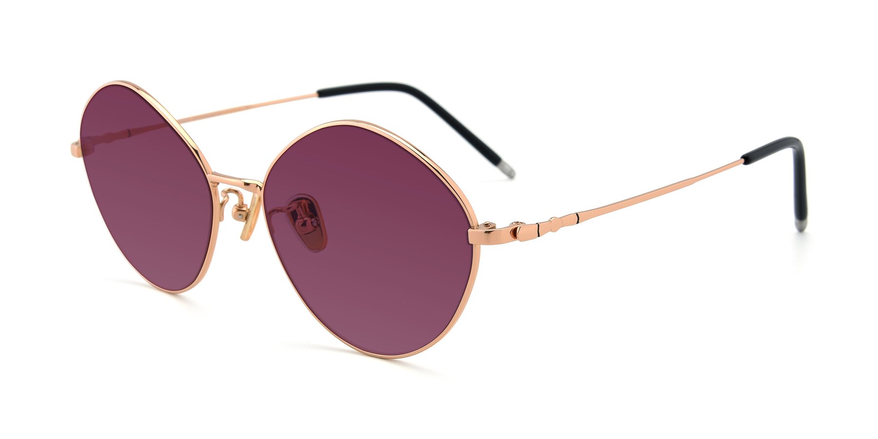 Angle of 90029 in Gold with Wine Tinted Lenses