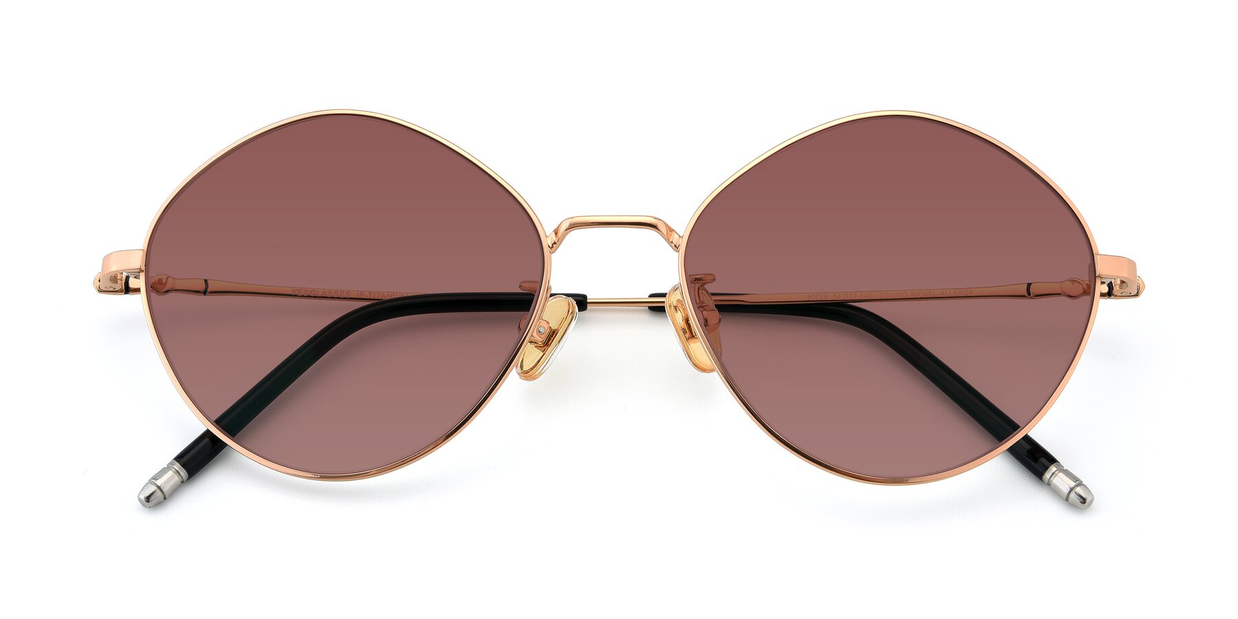 Folded Front of 90029 in Gold with Garnet Tinted Lenses