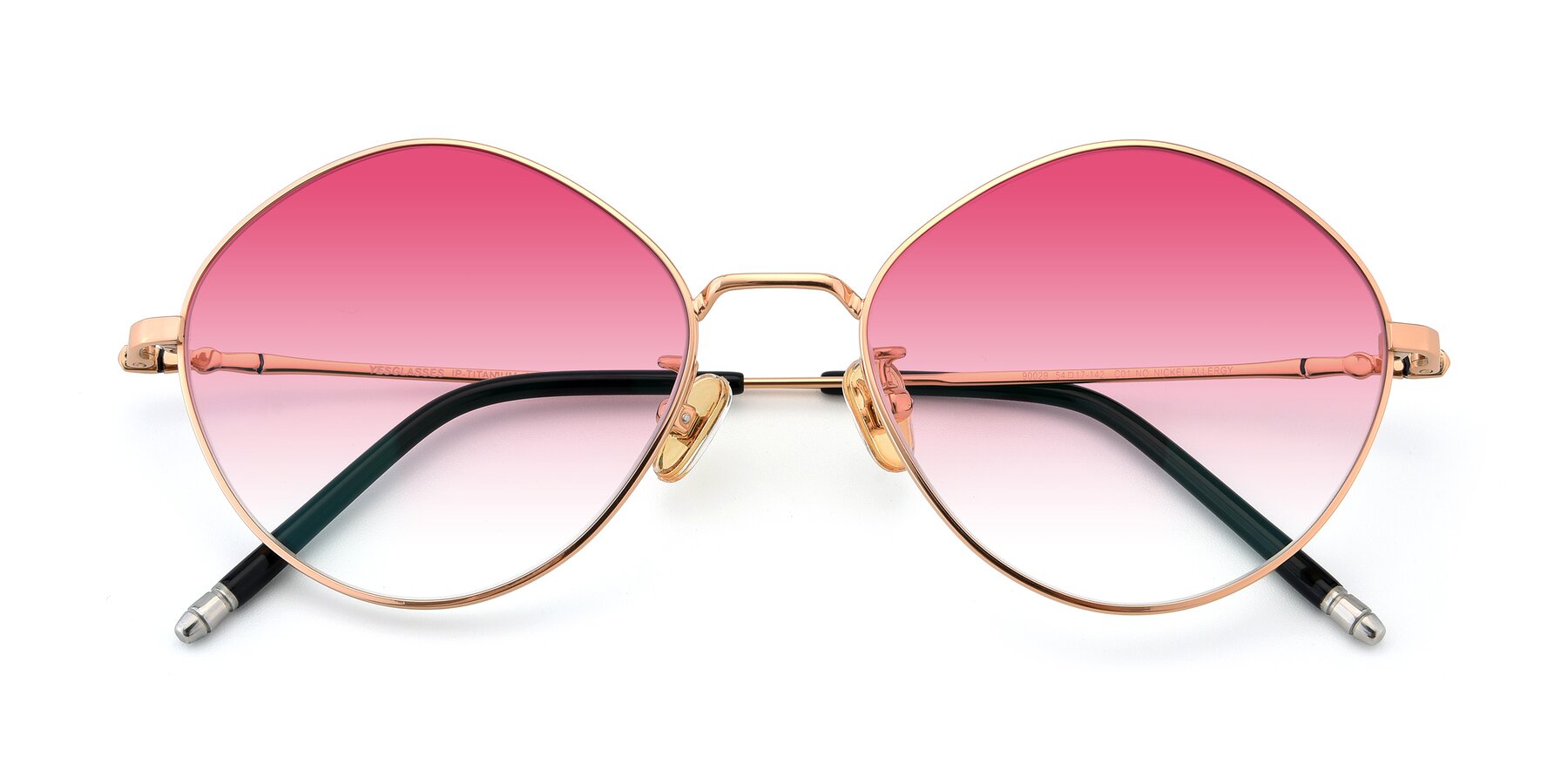 Folded Front of 90029 in Gold with Pink Gradient Lenses