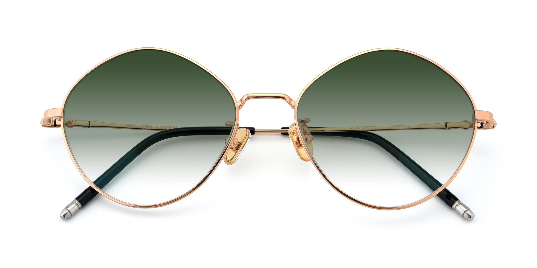 Folded Front of 90029 in Gold with Green Gradient Lenses