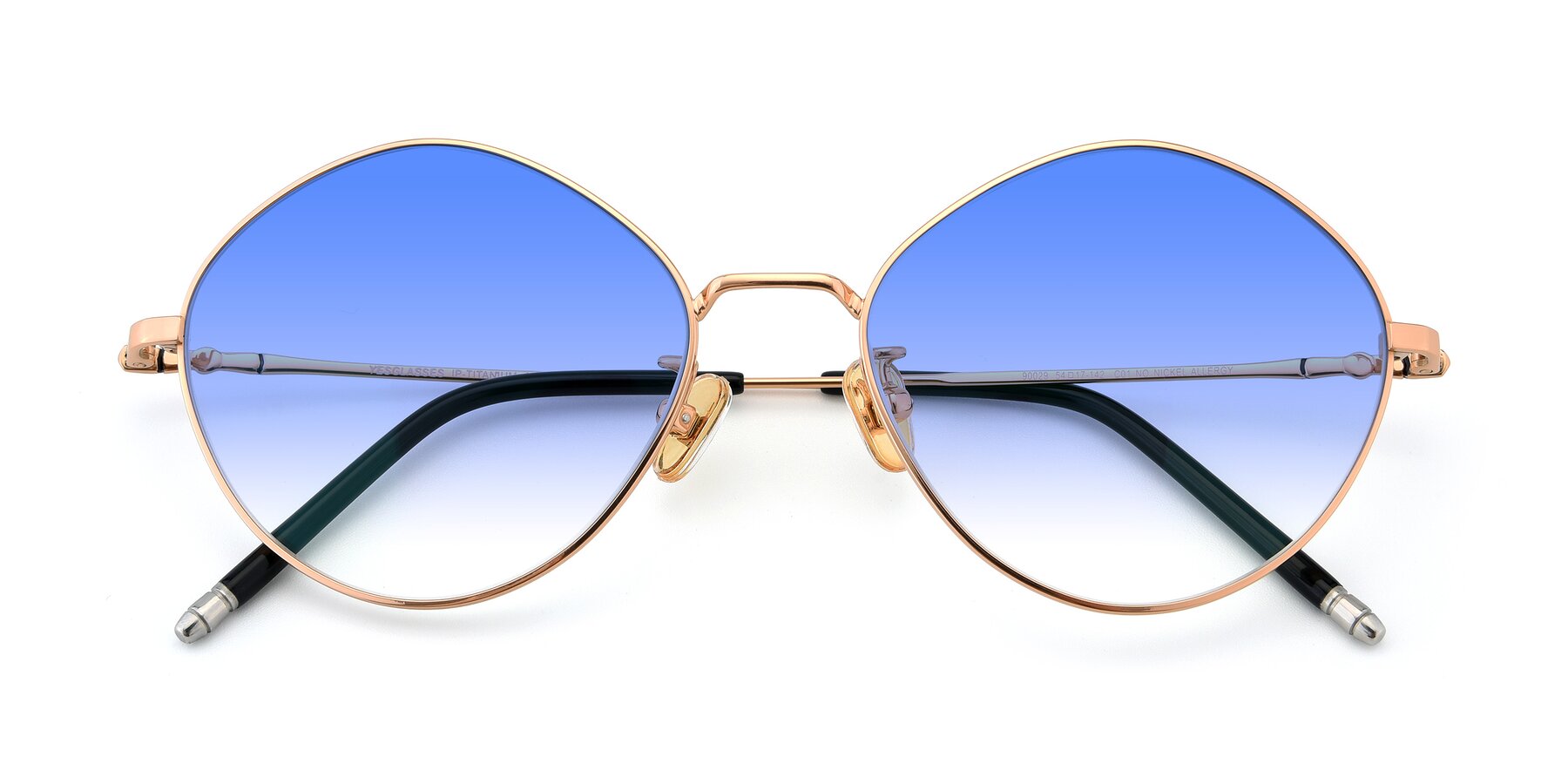 Folded Front of 90029 in Gold with Blue Gradient Lenses