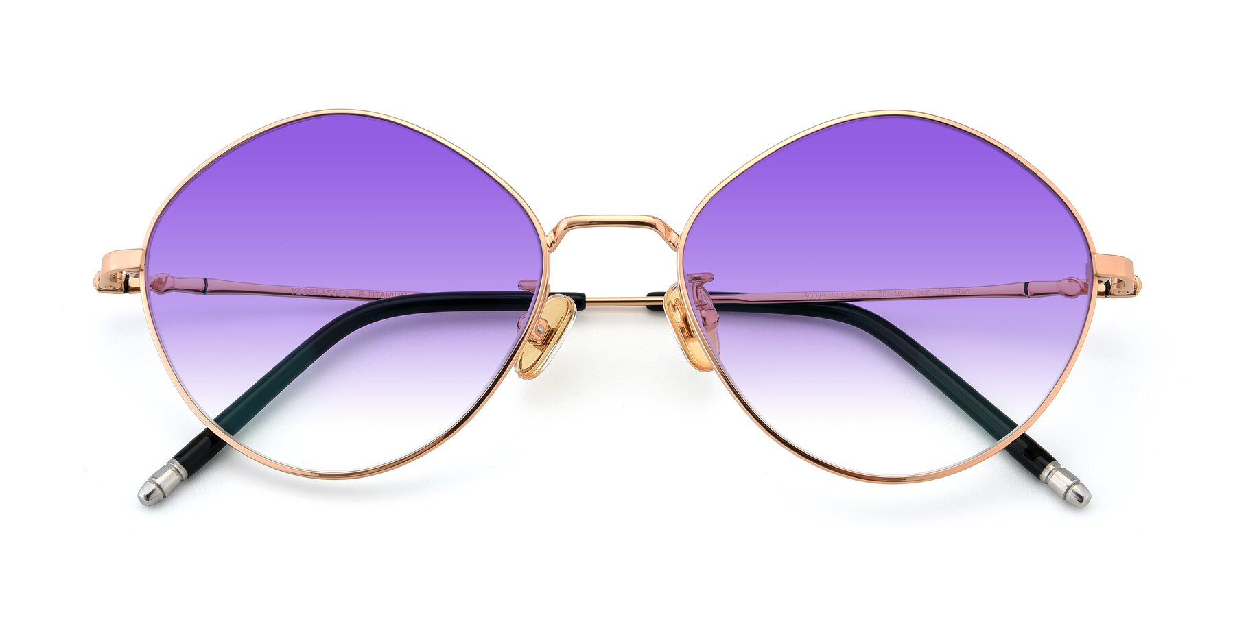 Folded Front of 90029 in Gold with Purple Gradient Lenses