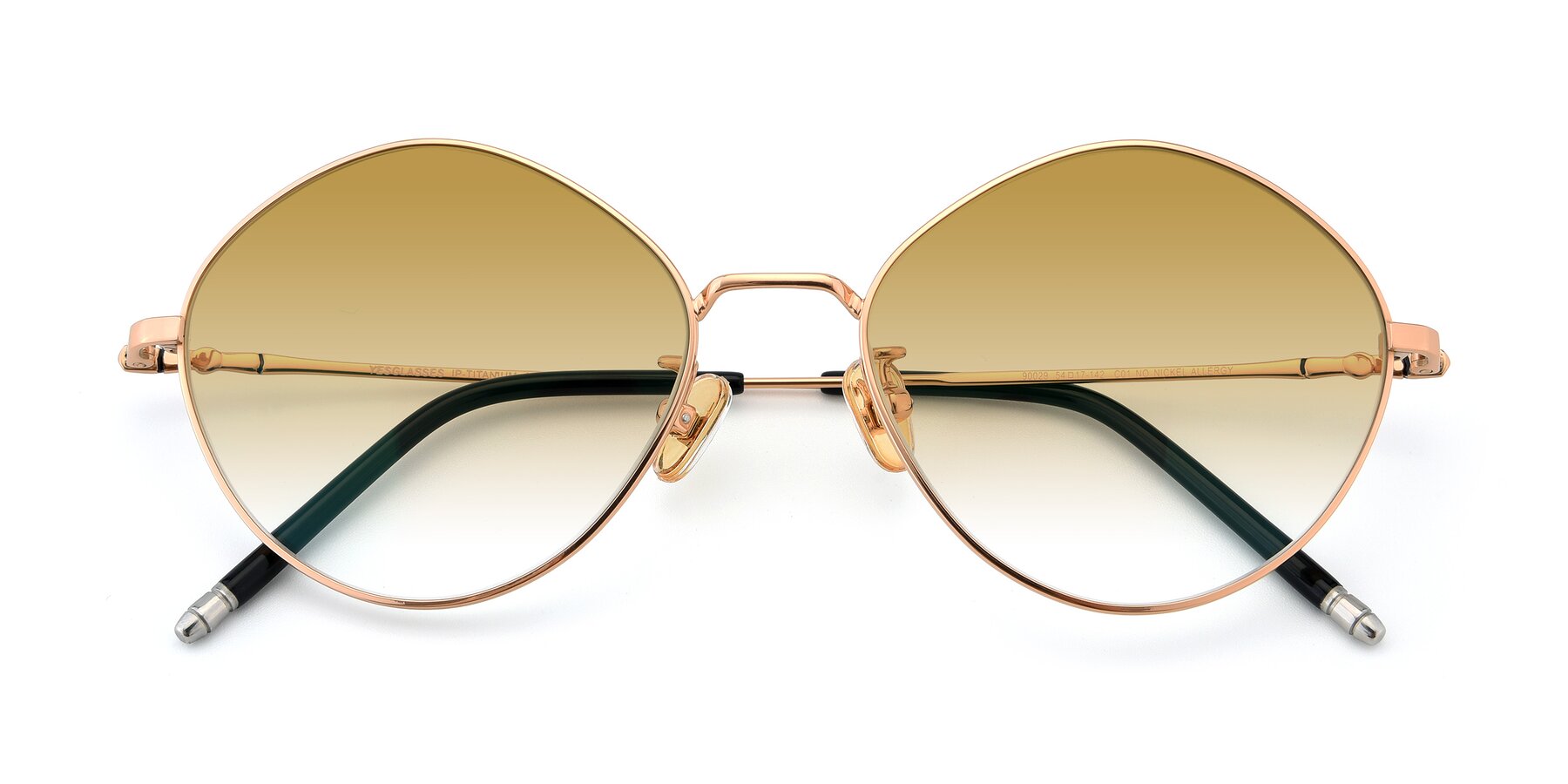 Folded Front of 90029 in Gold with Champagne Gradient Lenses
