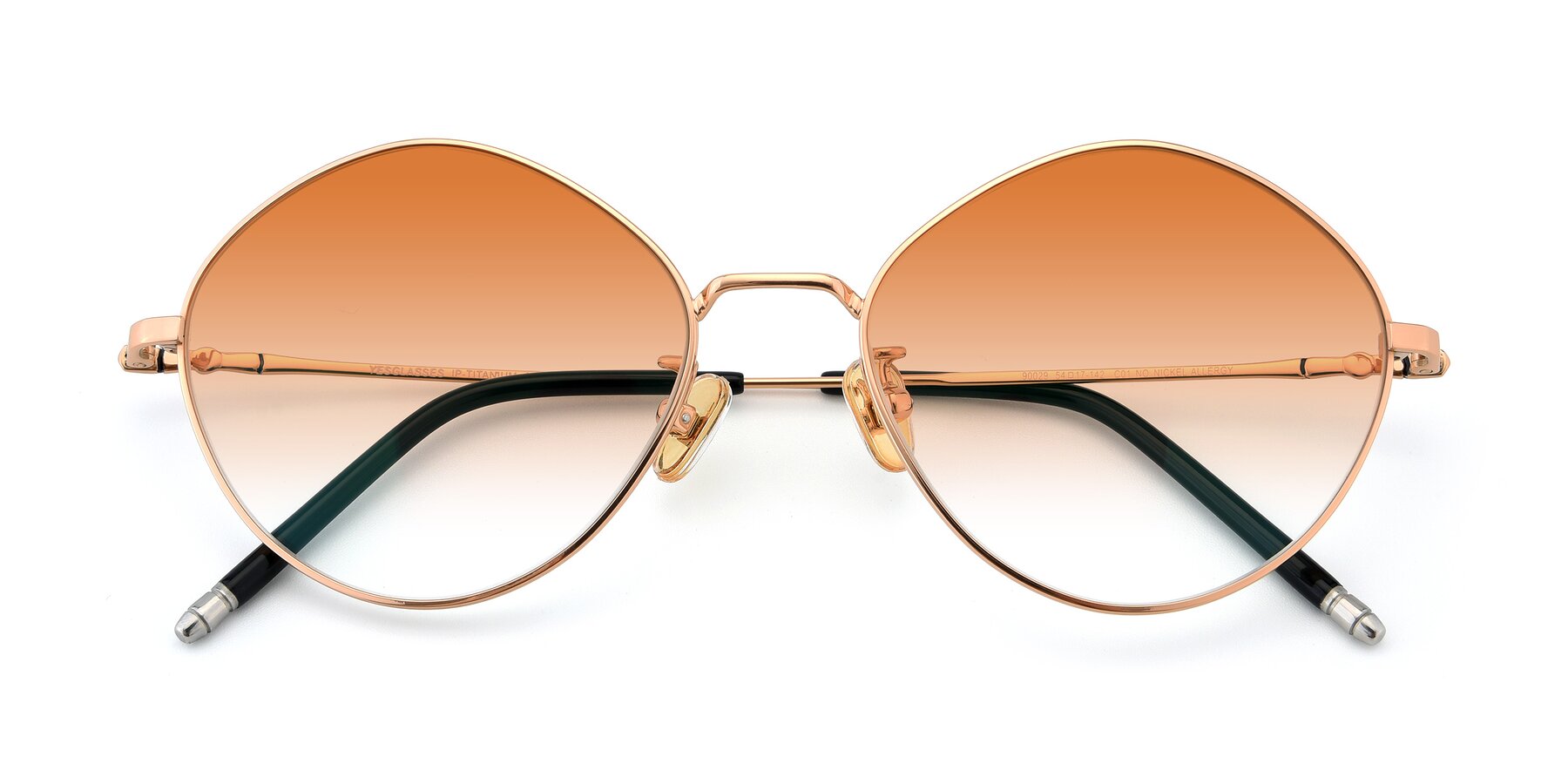 Folded Front of 90029 in Gold with Orange Gradient Lenses