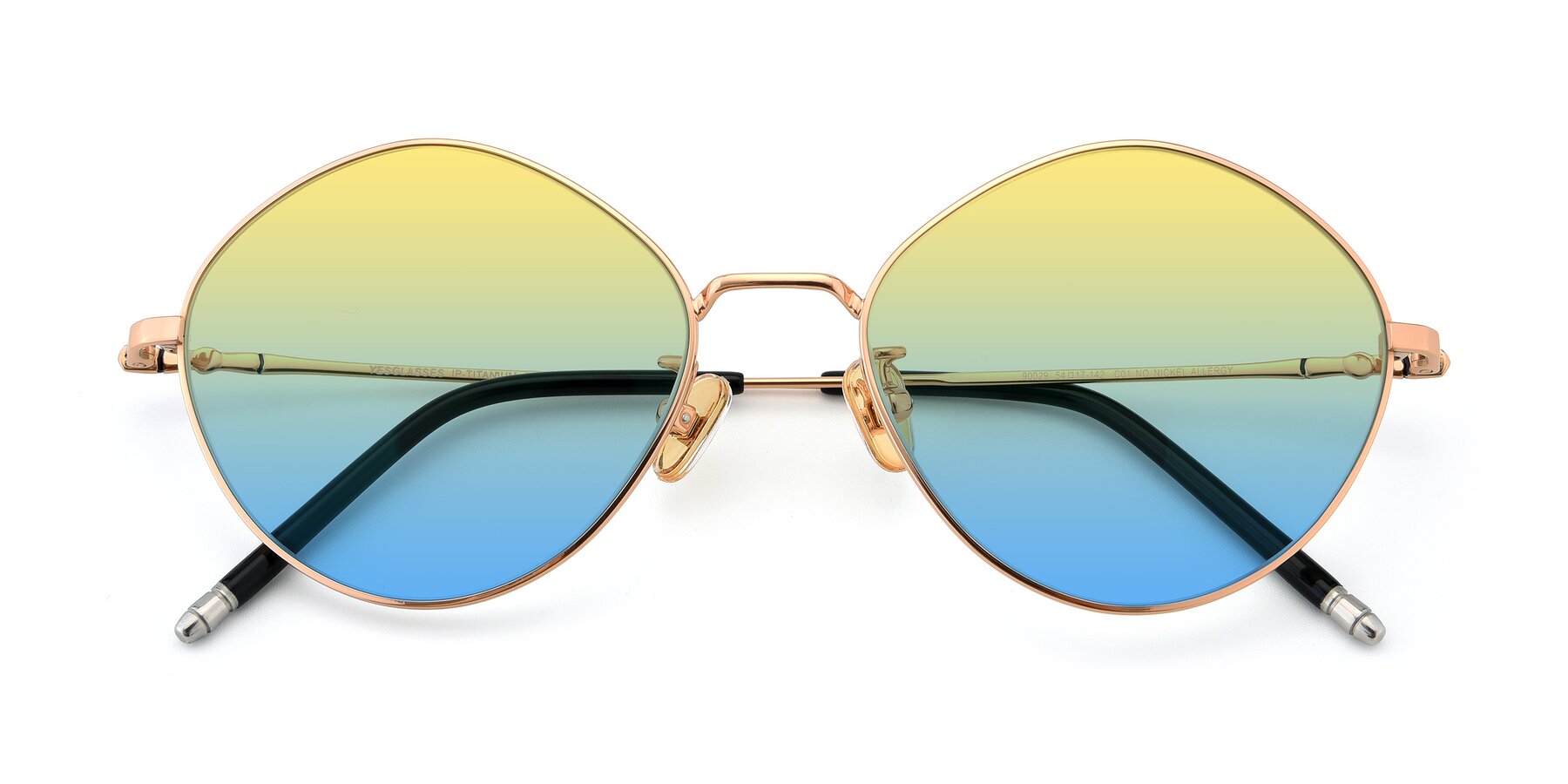 Folded Front of 90029 in Gold with Yellow / Blue Gradient Lenses