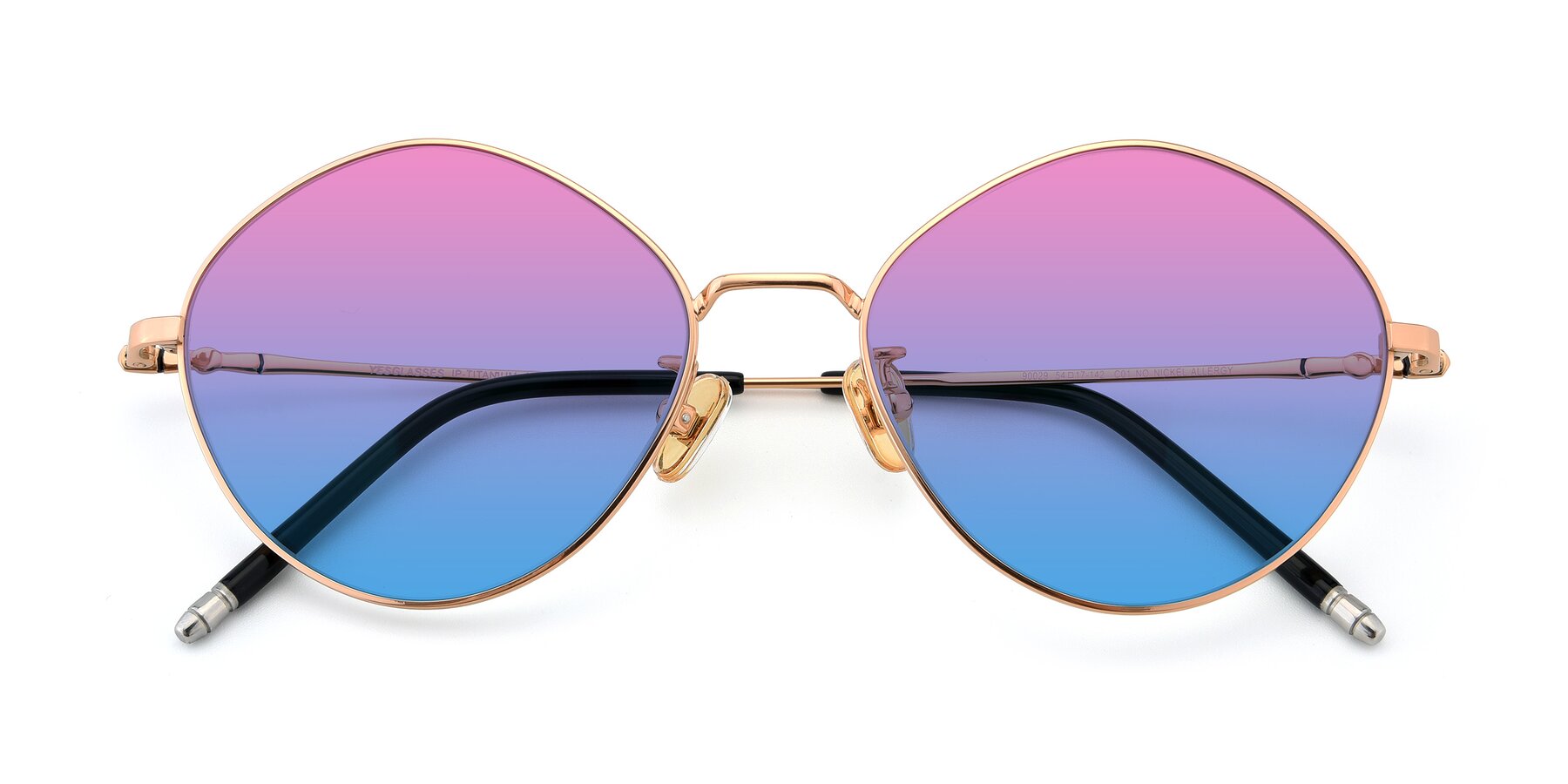 Folded Front of 90029 in Gold with Pink / Blue Gradient Lenses