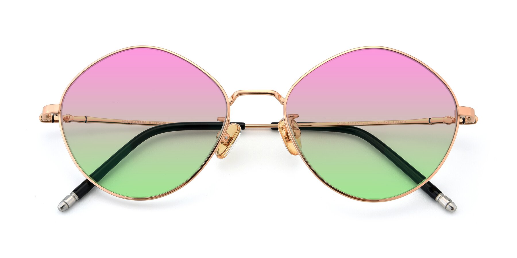 Folded Front of 90029 in Gold with Pink / Green Gradient Lenses