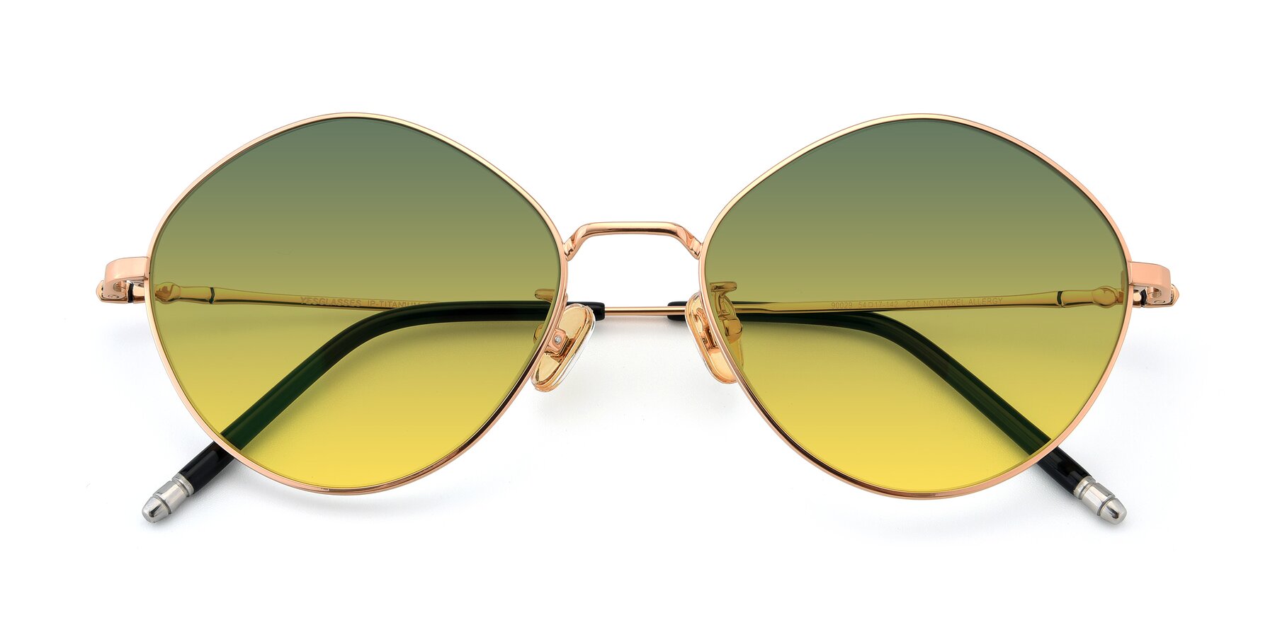 Folded Front of 90029 in Gold with Green / Yellow Gradient Lenses