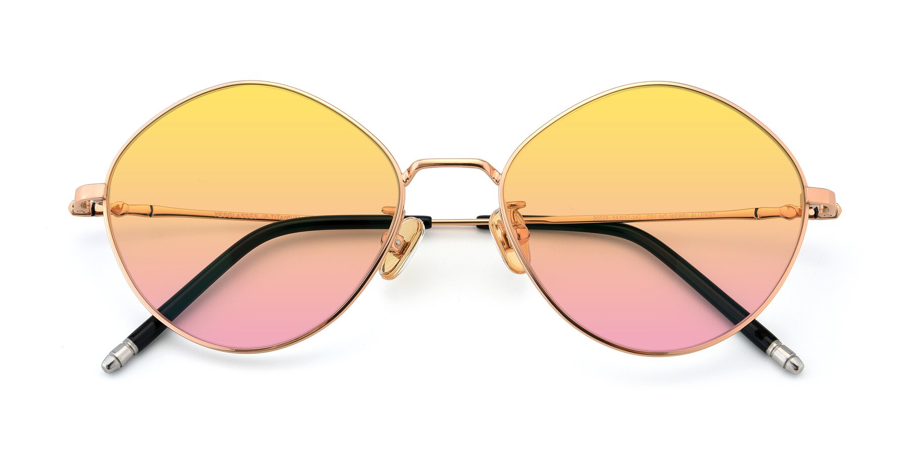 Folded Front of 90029 in Gold with Yellow / Pink Gradient Lenses